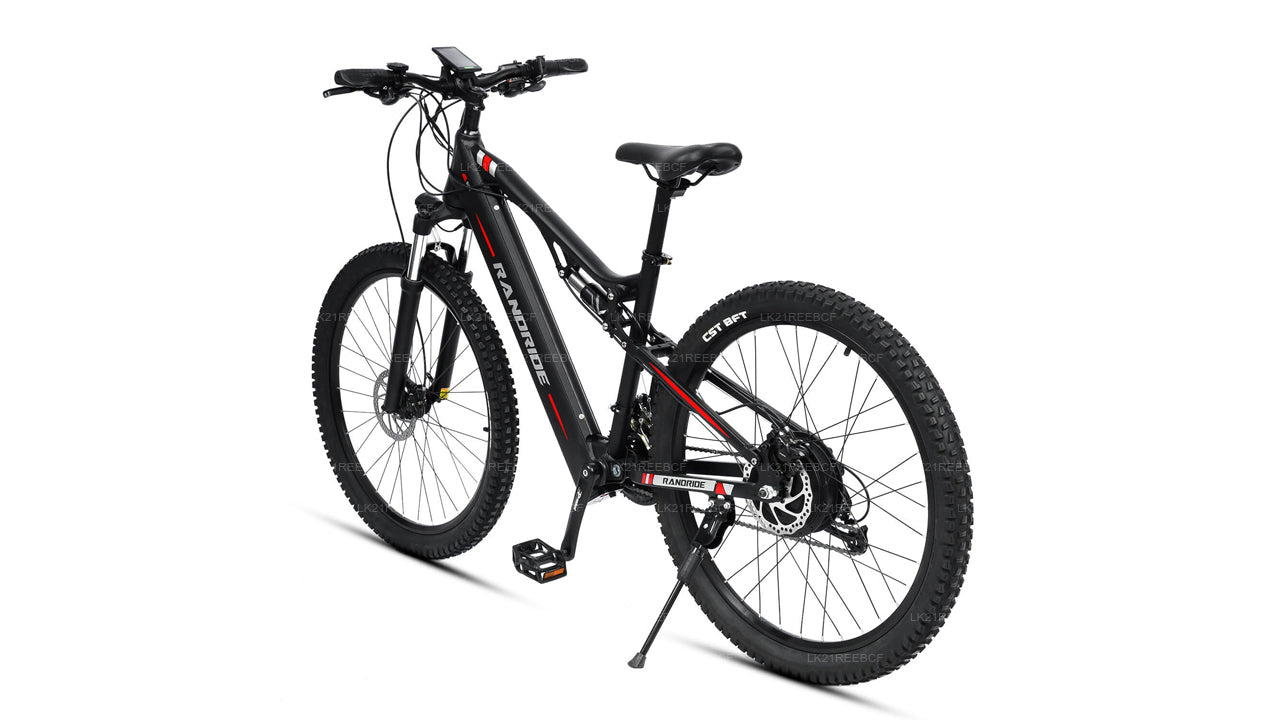 Black electric bike on a white background