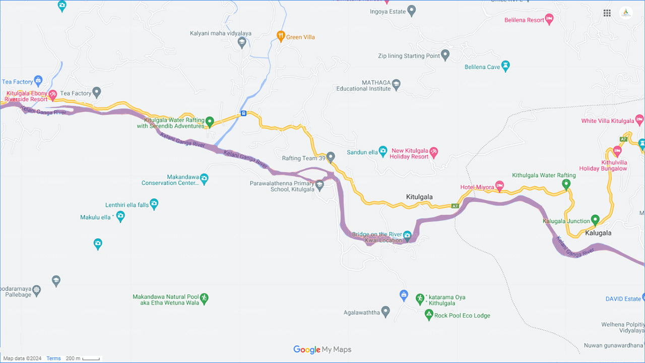 कितुलगाला से व्हाइट वाटर राफ्टिंग (5 किमी)