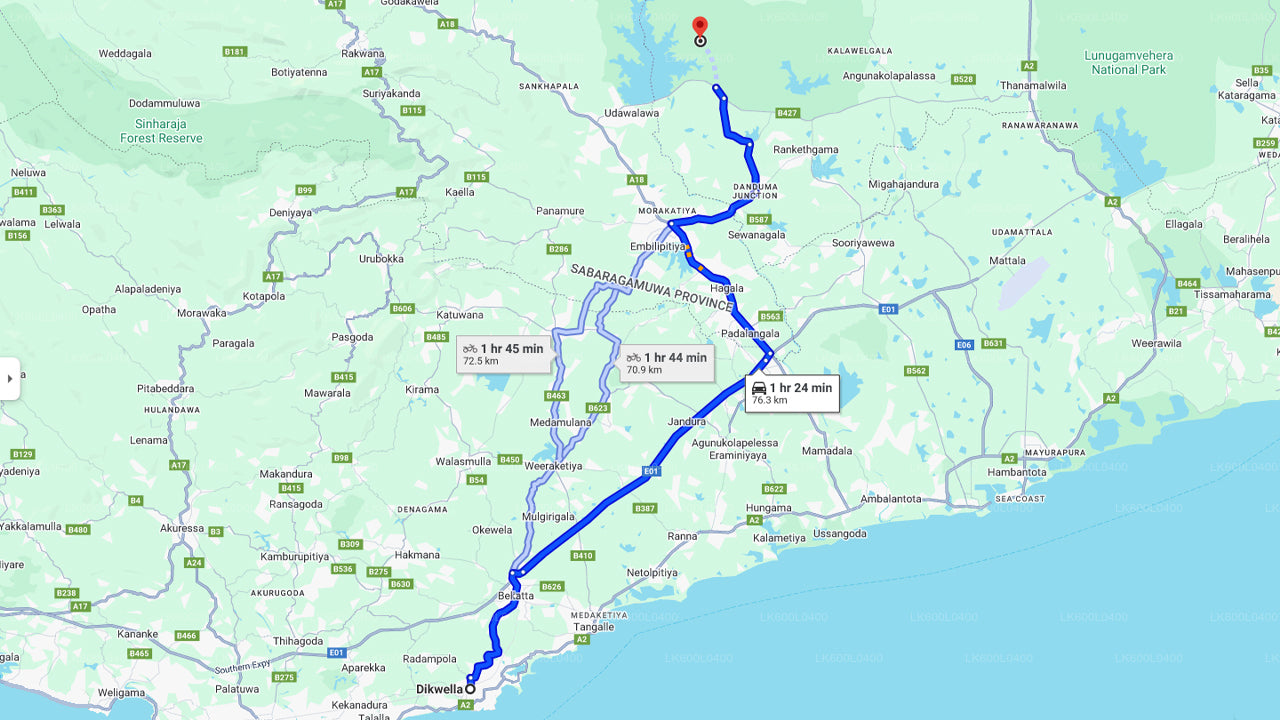 डिकवेला से उदावालावे नेशनल पार्क सफारी