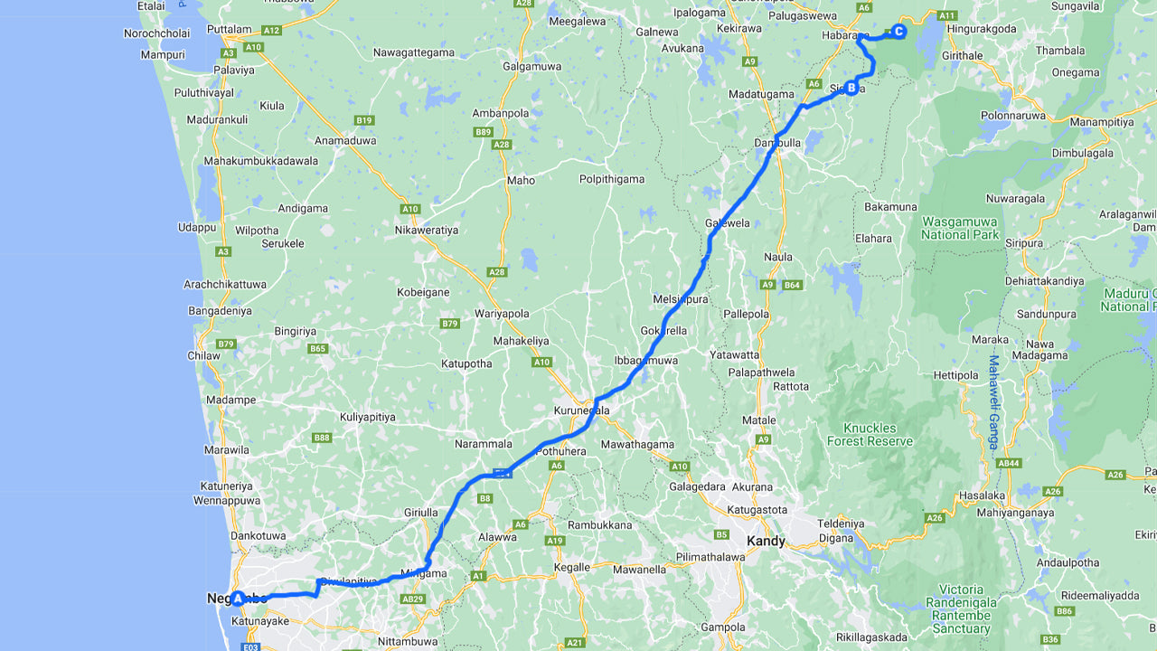 नेगोम्बो से सिगिरिया रॉक और वाइल्ड एलिफेंट सफारी