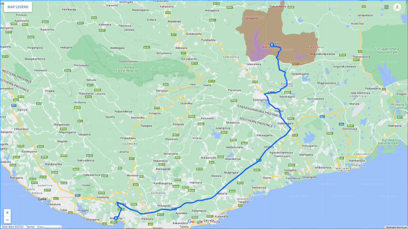 वेलिगामा से उदावालावे नेशनल पार्क सफारी