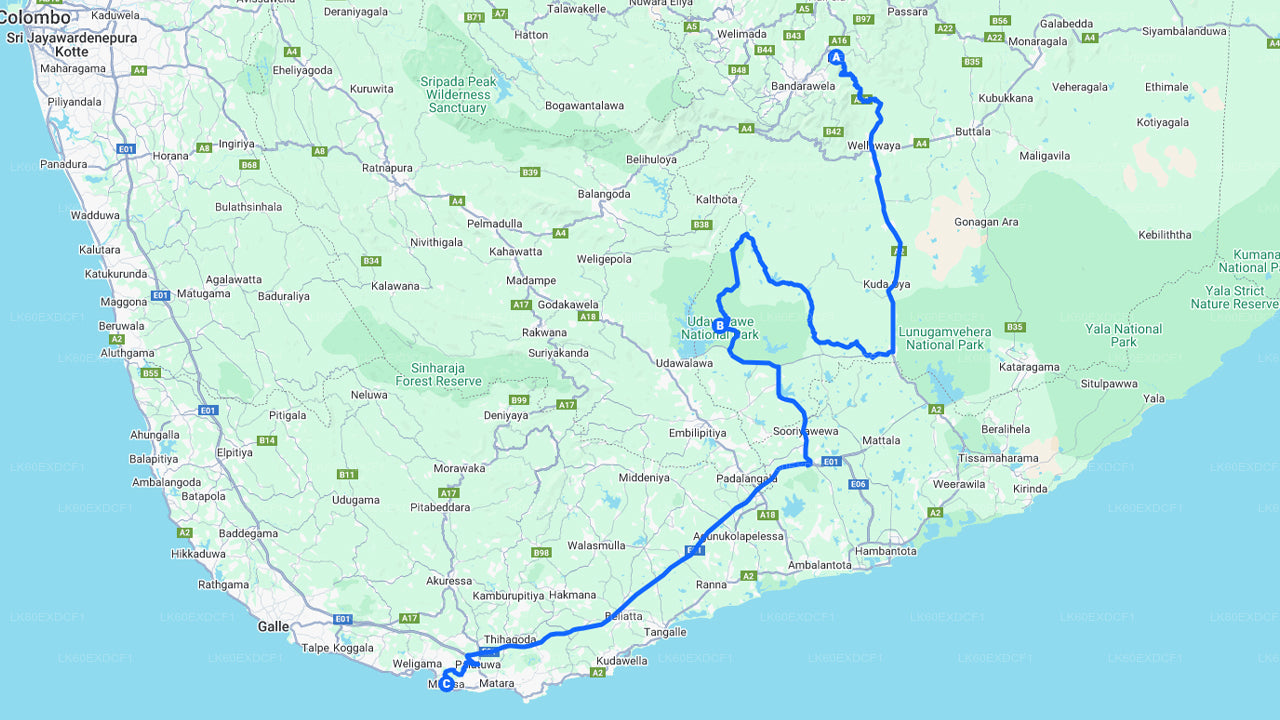 Visite privée d'Ella à Mirissa avec Udawalawe Safari