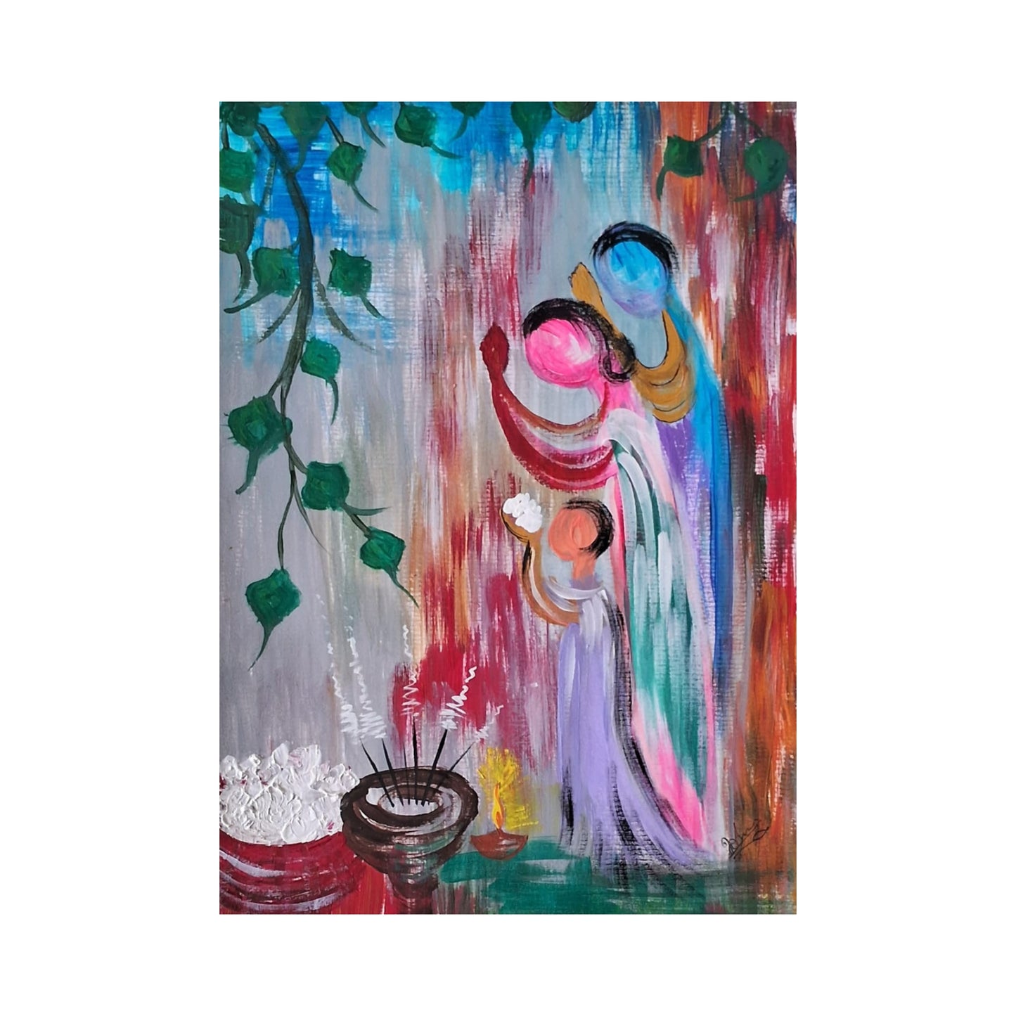 लकपुरा® फैमिली इन द टेम्पल वॉल आर्ट