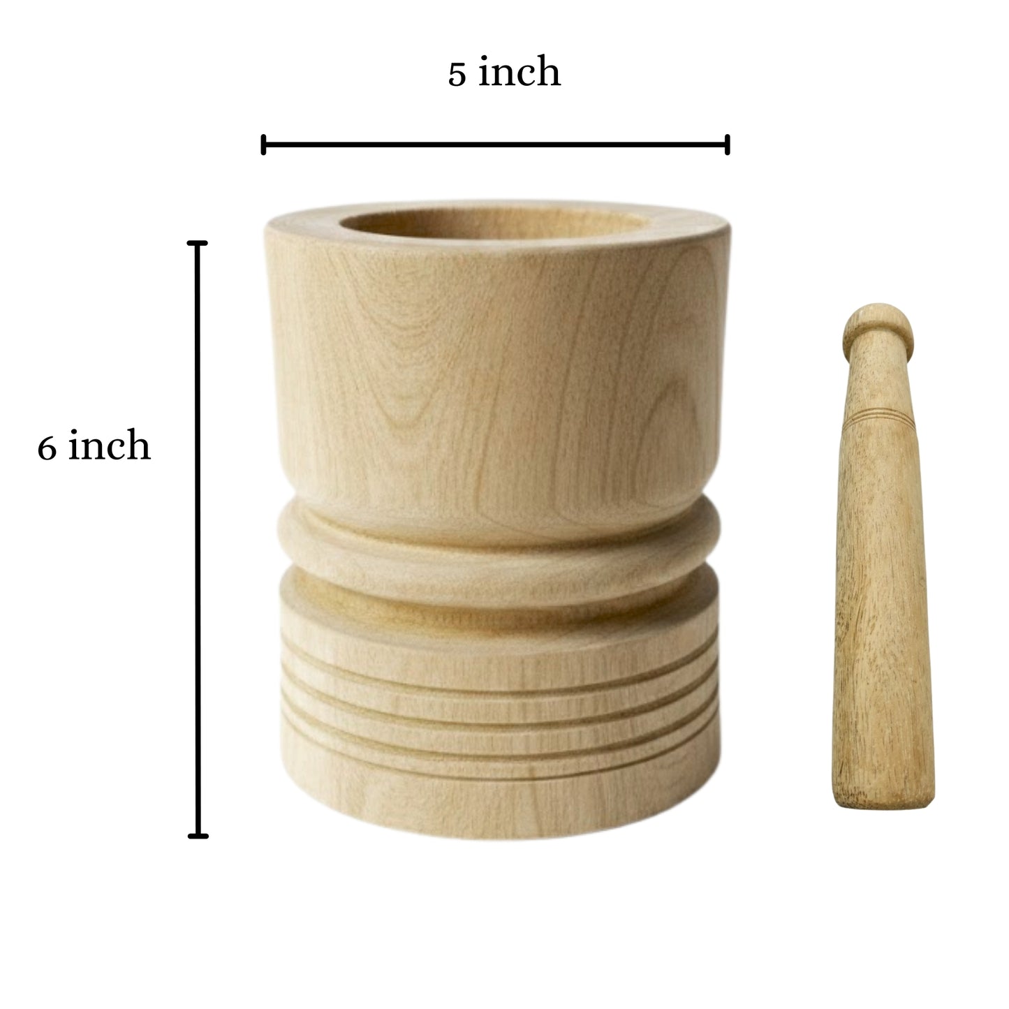 Lakpura® Wooden Mortar and Pestle