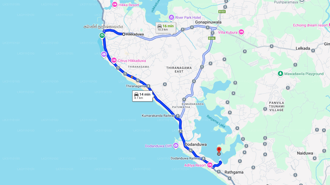 हिक्काडुवा से रथगामा झील पर कयाकिंग