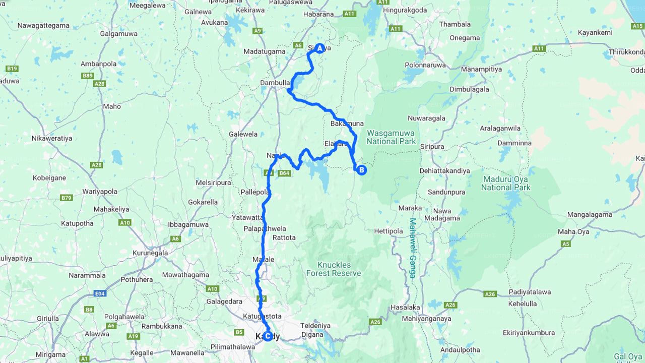 वासगामुवा सफारी के साथ सिगिरिया से कैंडी तक प्राइवेट टूर