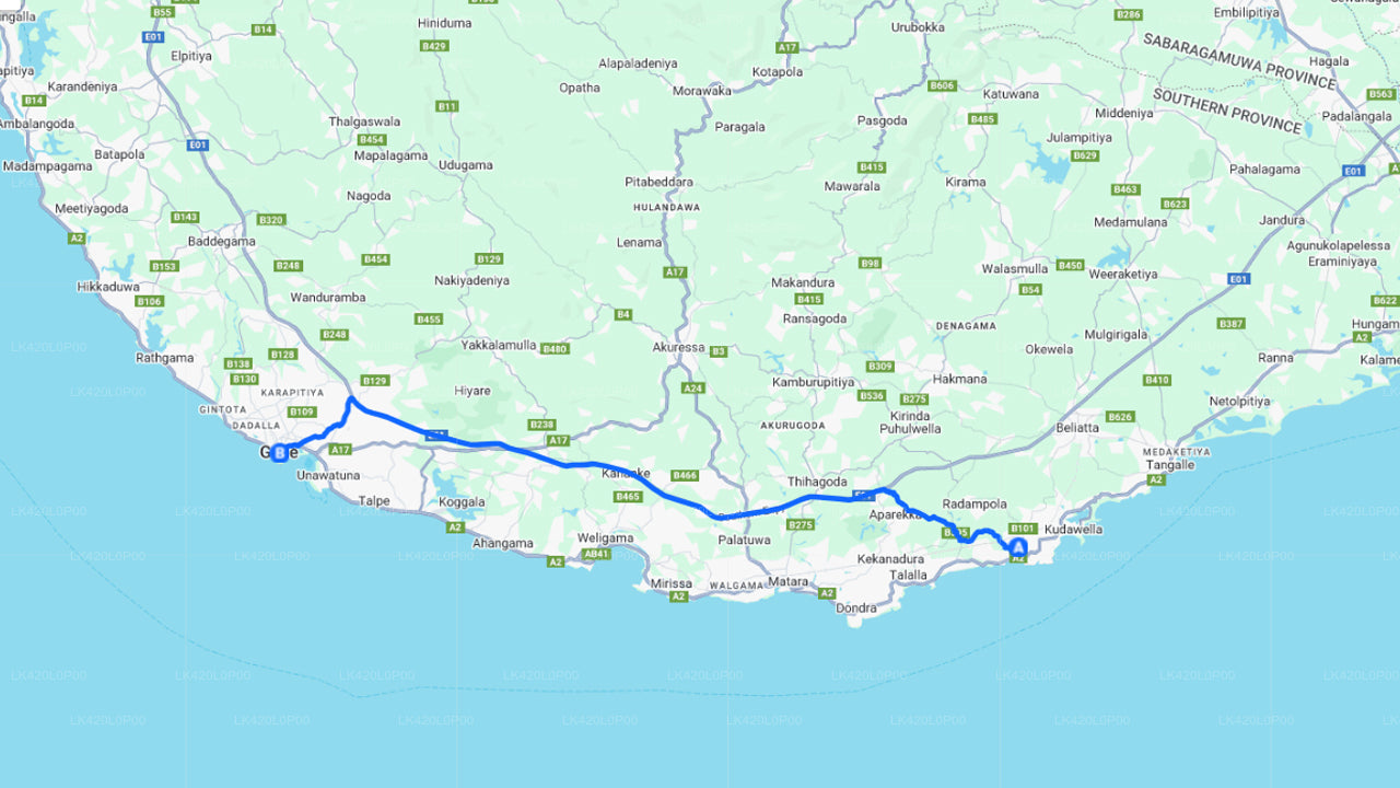 Dikwella City to Galle City Private Transfer