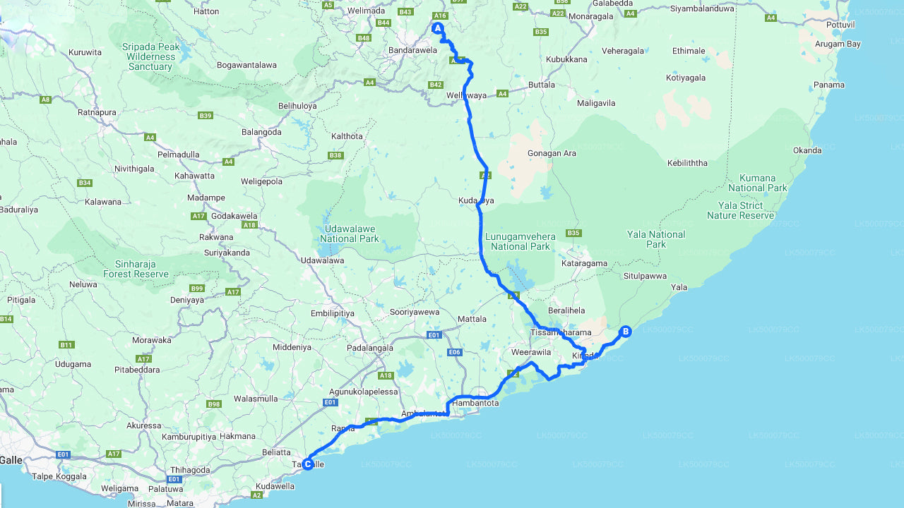 याला सफारी के साथ एला से तांगाले तक निजी यात्रा