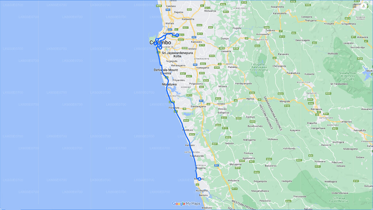 बेरुवाला से कोलंबो शहर का दौरा