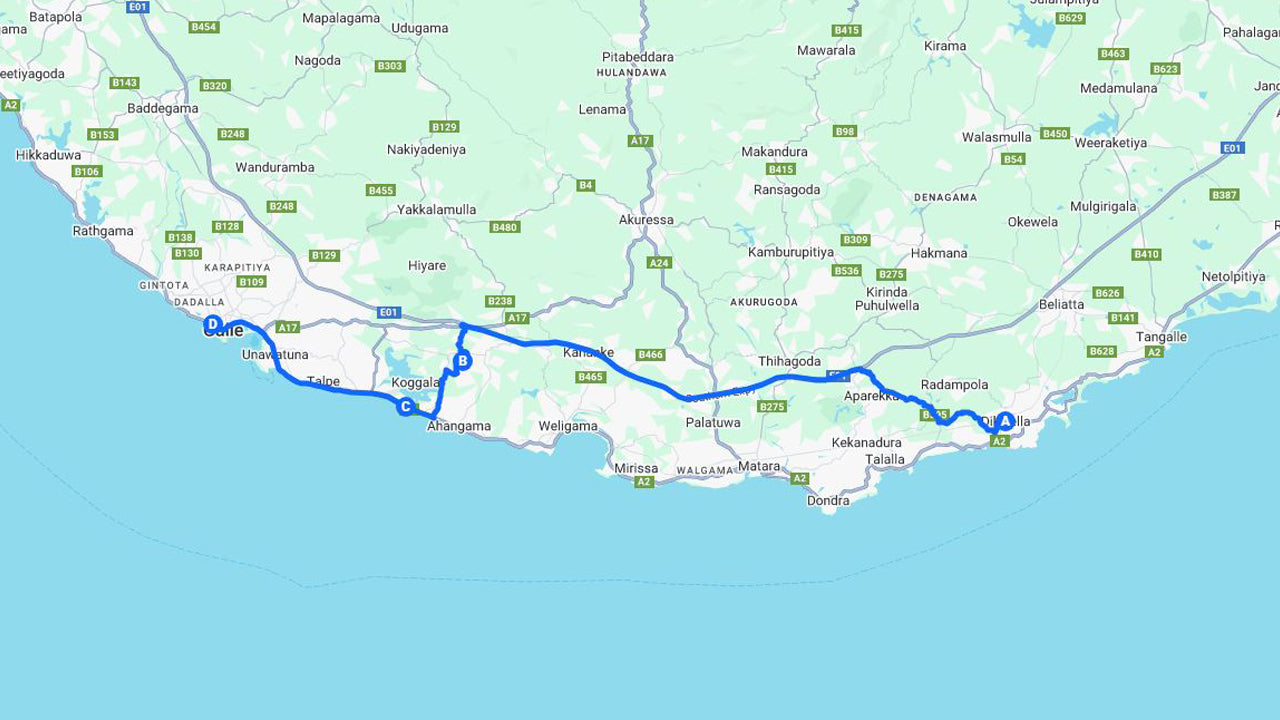 डिकवेला से दक्षिणी तट के मुख्य आकर्षण