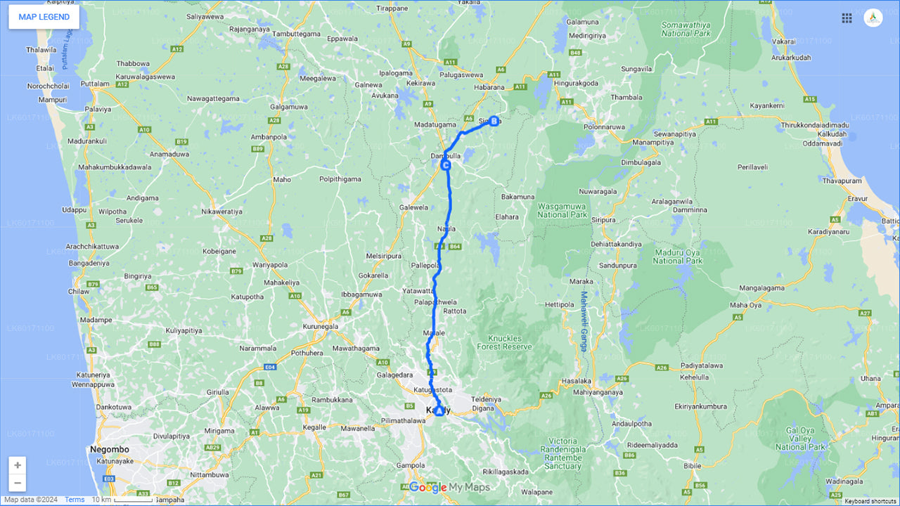 कैंडी से सिगिरिया और दांबुला