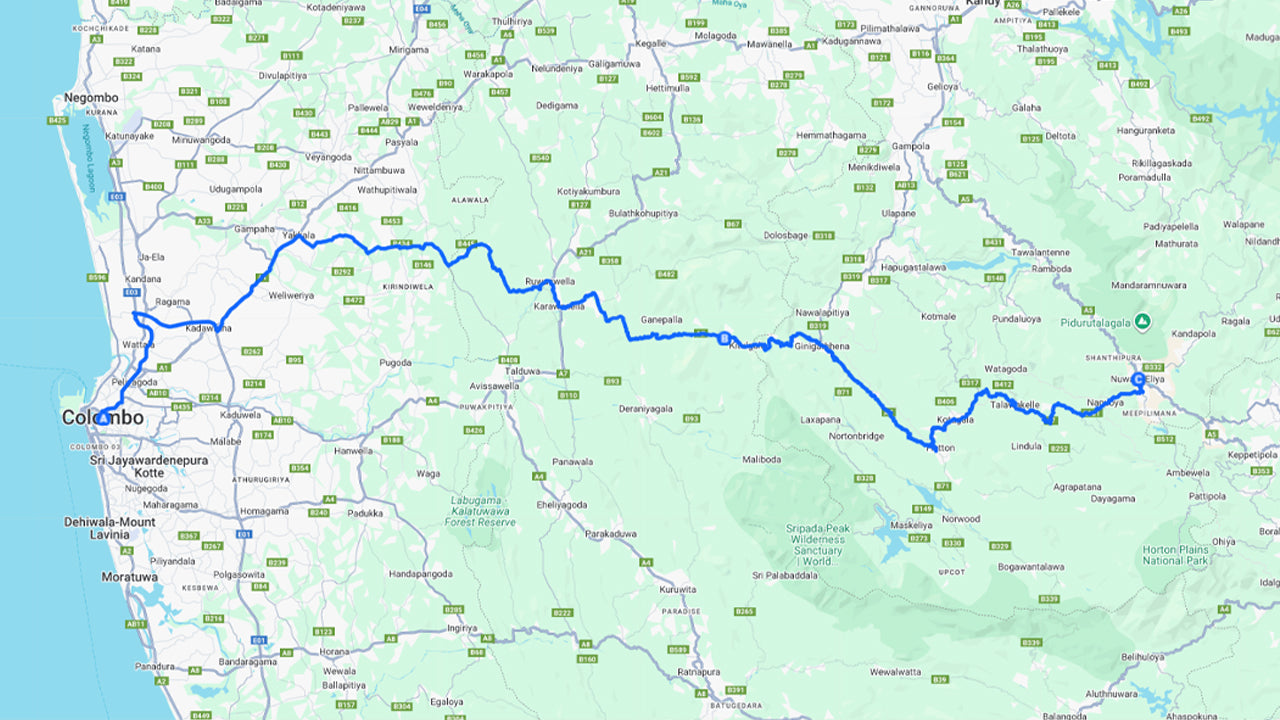 कोलंबो सिटी से नुवारा एलिया सिटी प्राइवेट ट्रांसफर कैन्यनिंग एडवेंचर के साथ