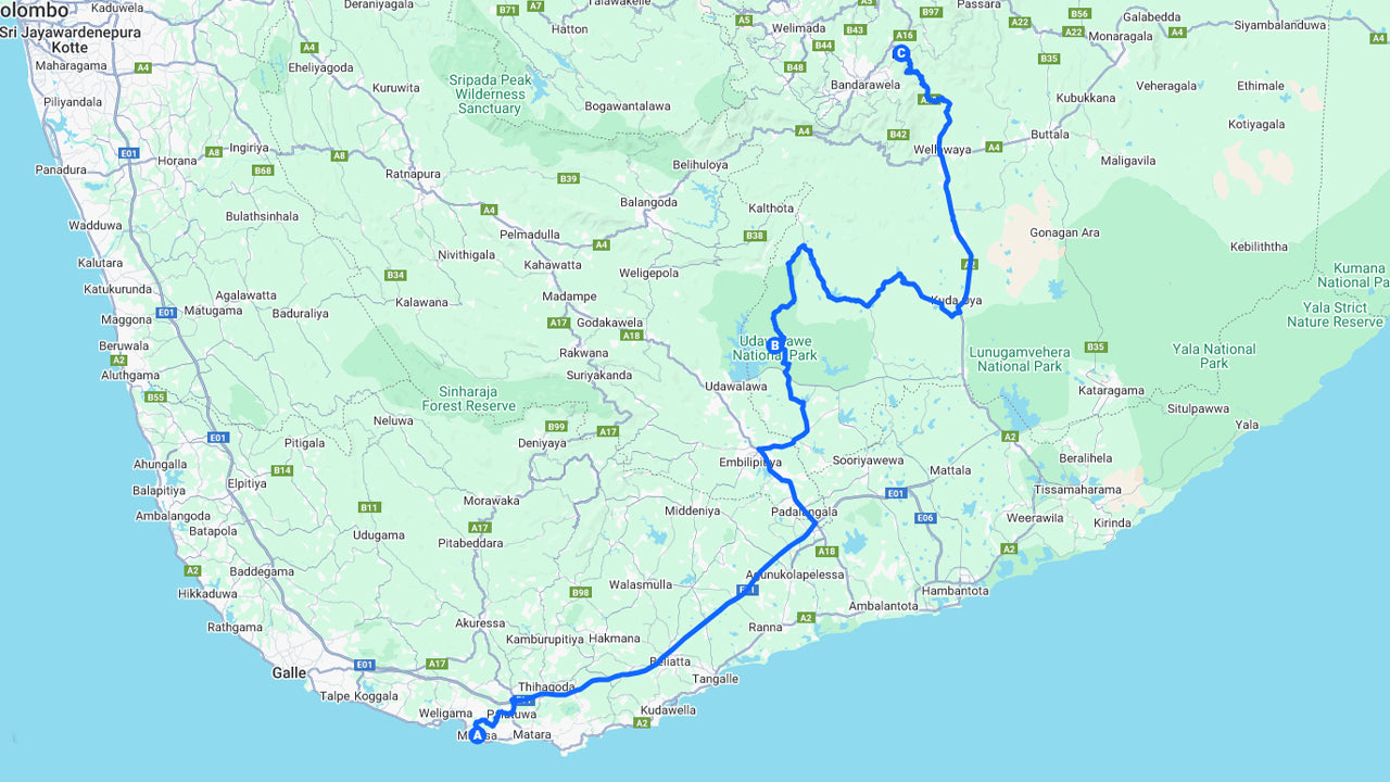 मिरिसा से एला तक प्राइवेट टूर, उदावालावे सफारी के साथ