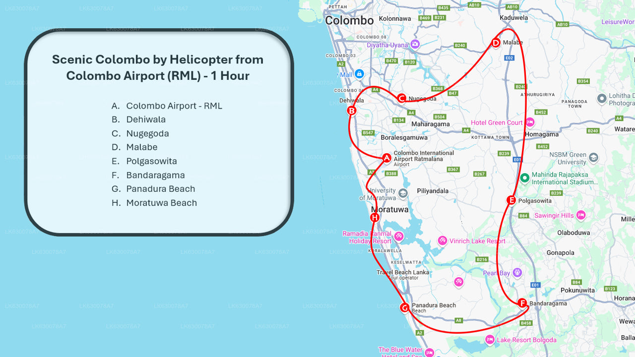 Scenic Colombo by Helicopter from Colombo Airport (RML)