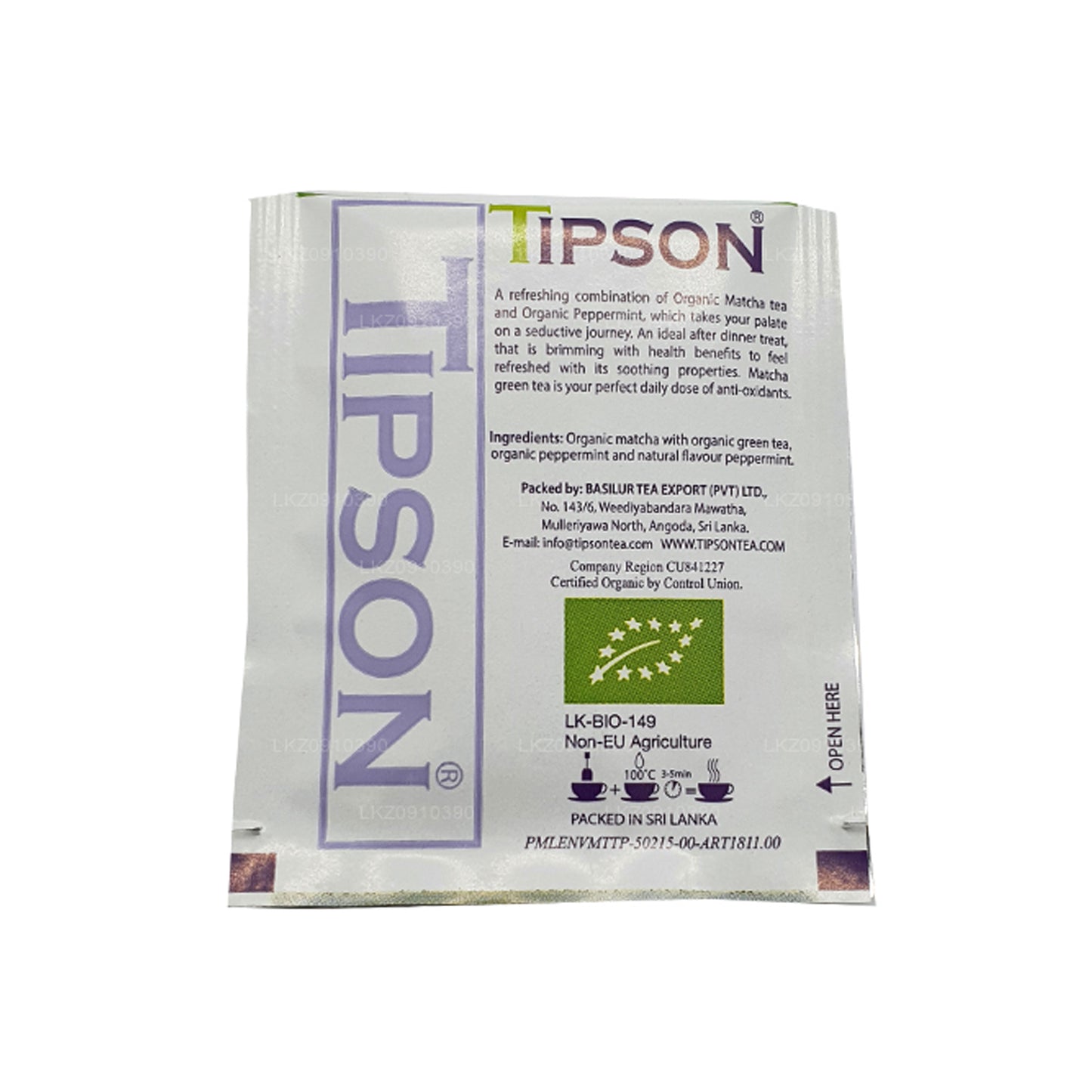 Tipson Organic Matcha Mint (37.5g) 25 Tea Bags
