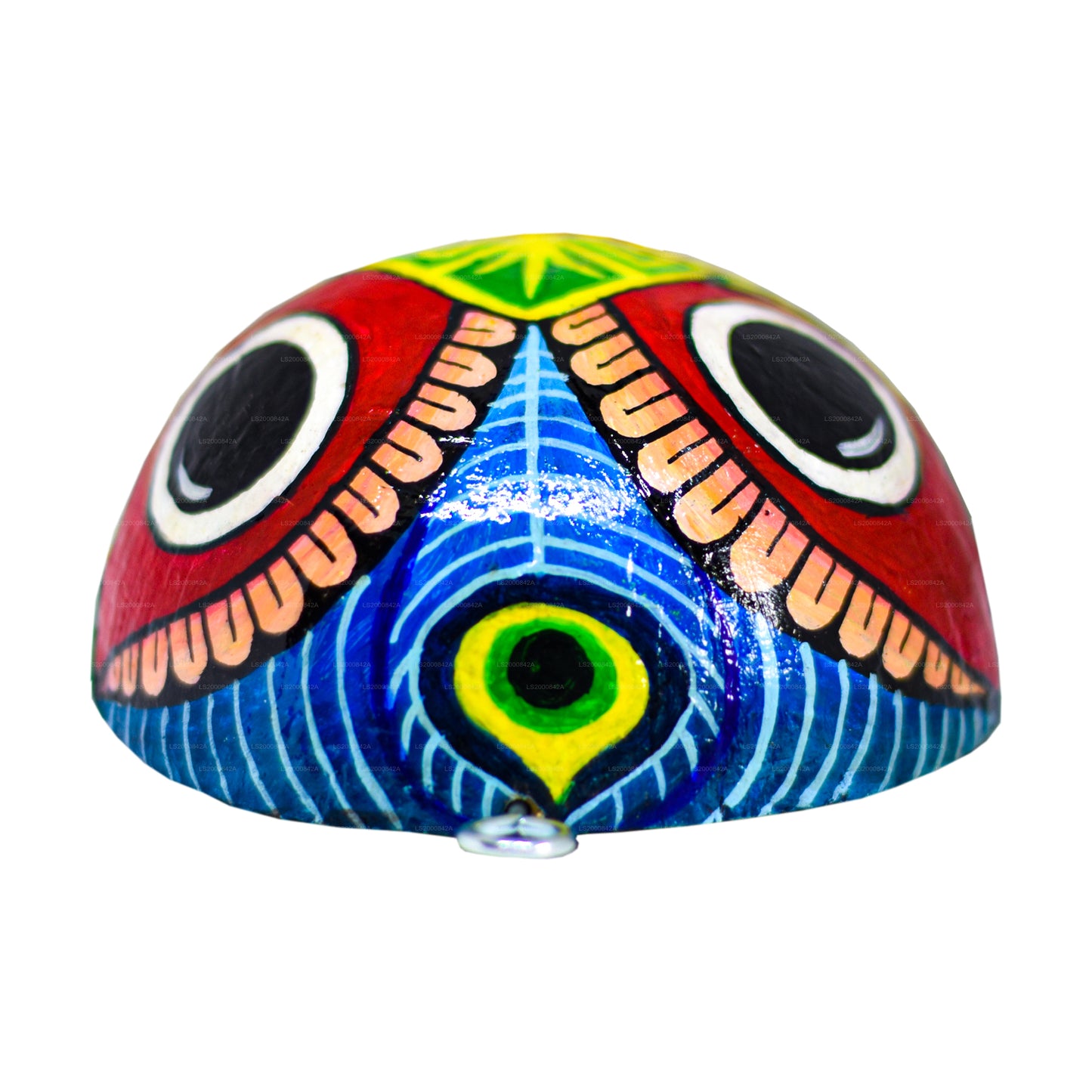 Sri Lankan Traditional Raksha Masks (Mayura, Maru, Agni, Naga) Painted Over Coconut Shells (Pack of 4)