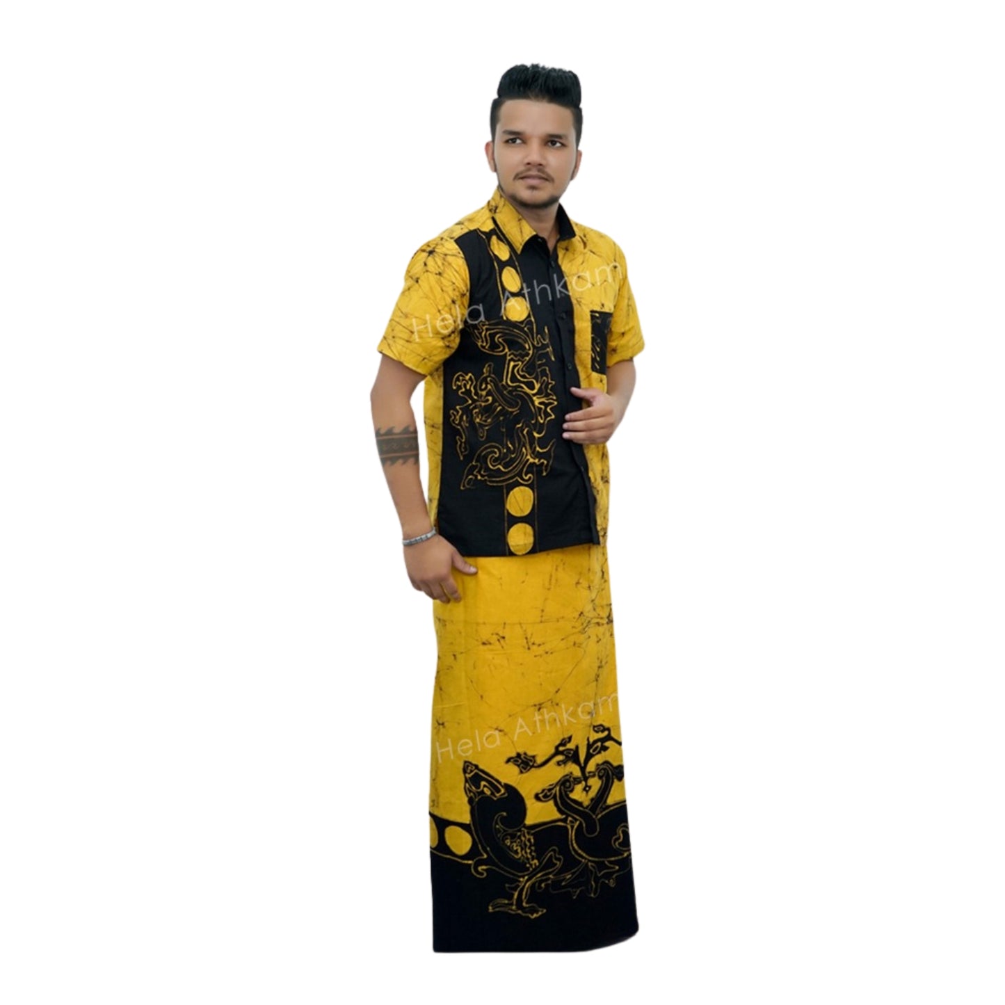 लकपुरा® बटिक शर्ट और सारोंग (डिज़ाइन AB222)