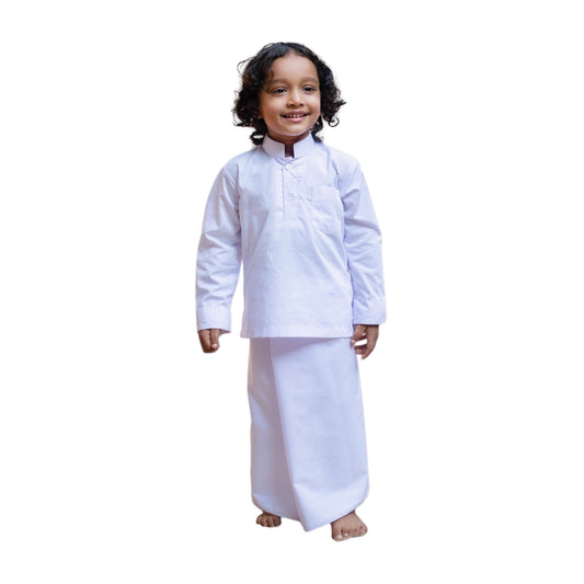 Lakpura Kids White National Kit / Ethnic Wear (Design KL101)
