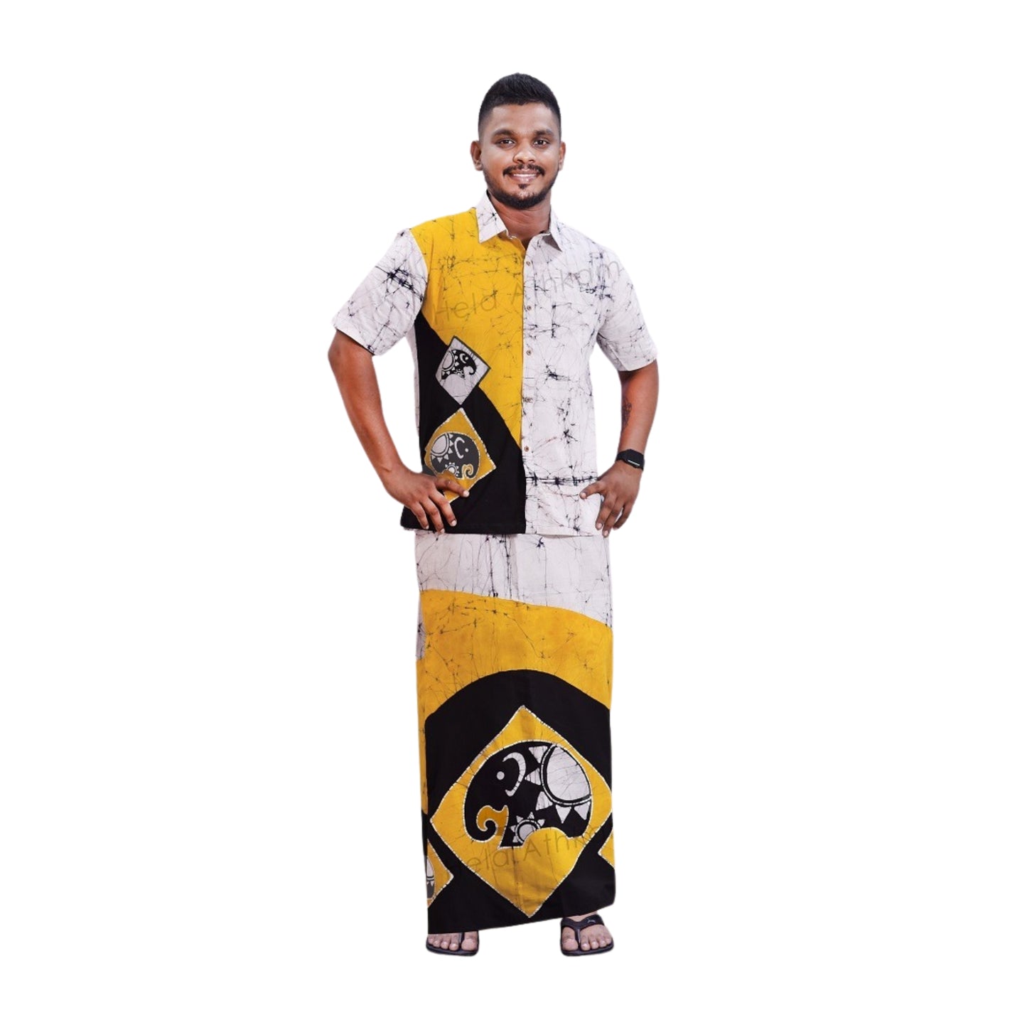 लकपुरा® बटिक शर्ट और सारोंग (डिज़ाइन AB222)
