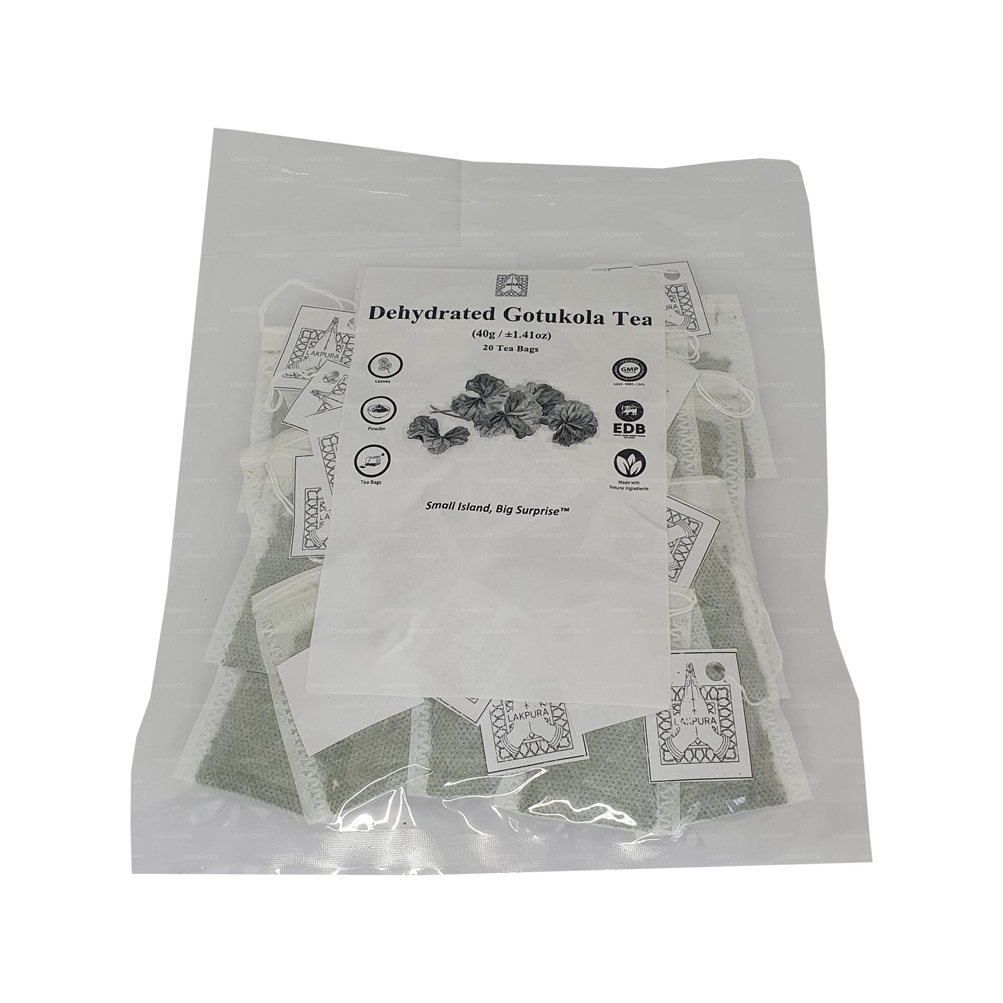 Lakpura® Dehydrated Gotukola Tea Bags (40g) 20 Tea Bags