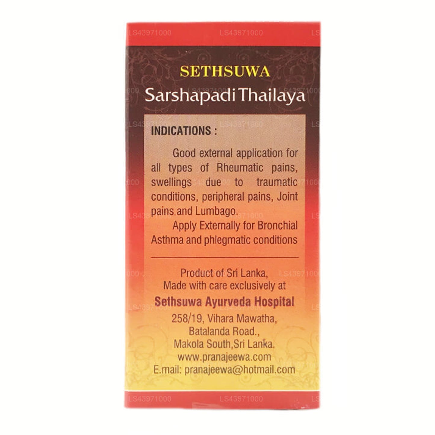 Sethsuwa Sarshapadi Oil (60ml)