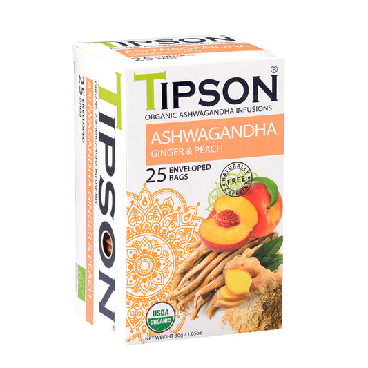 Tipson Tea Organic Ashwagandha With Ginger & Peach (30g)