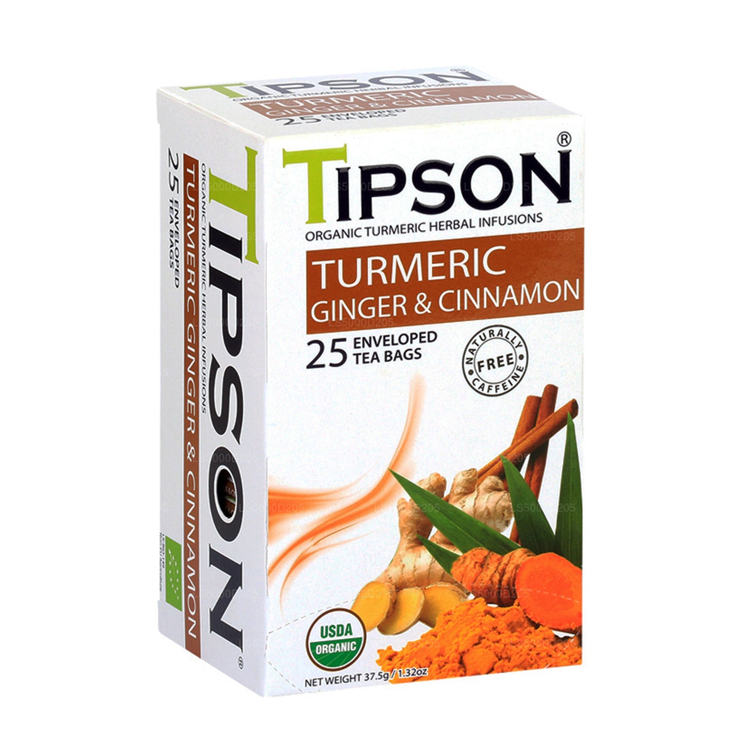 Tipson Organic Turmeric Ginger & Cinnamon (37.5g) 25 Tea Bags