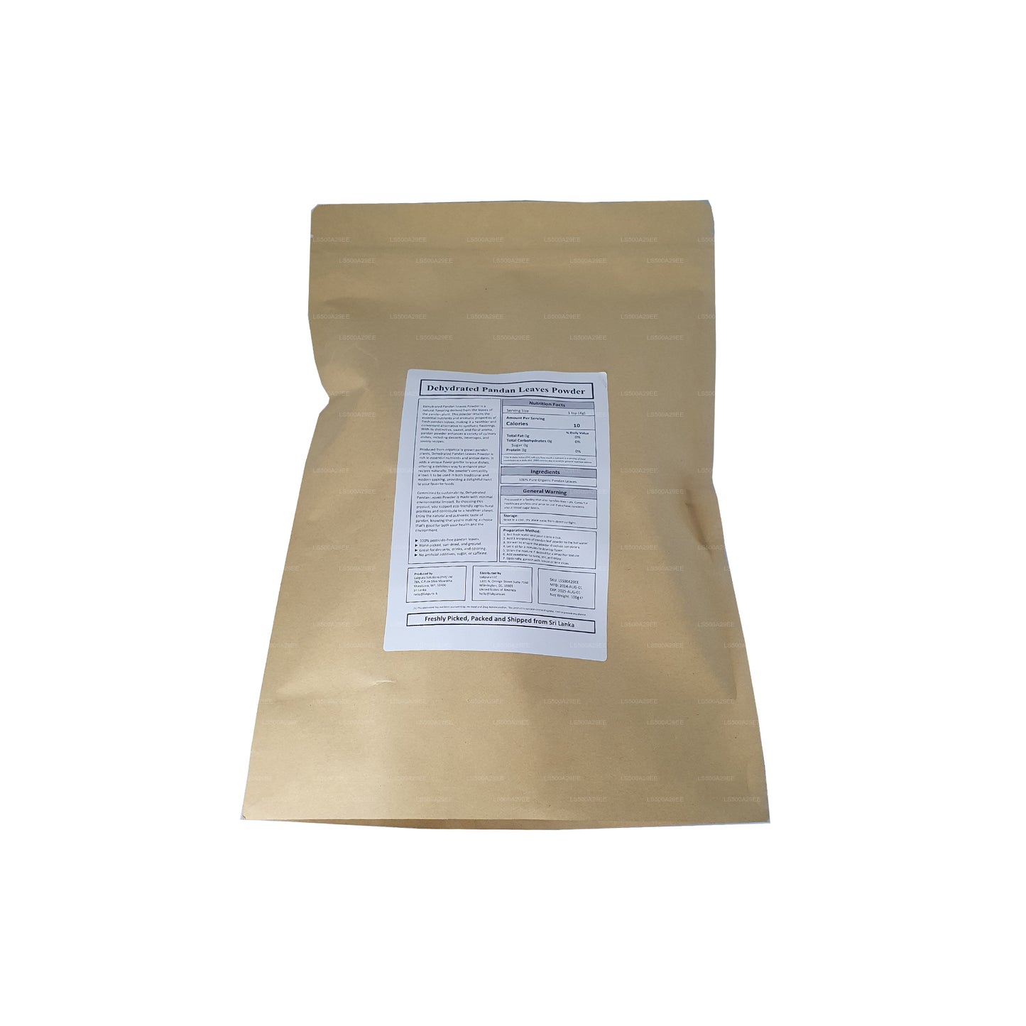 Lakpura® Dehydrated Pandan (Rampe) Leaves Powder