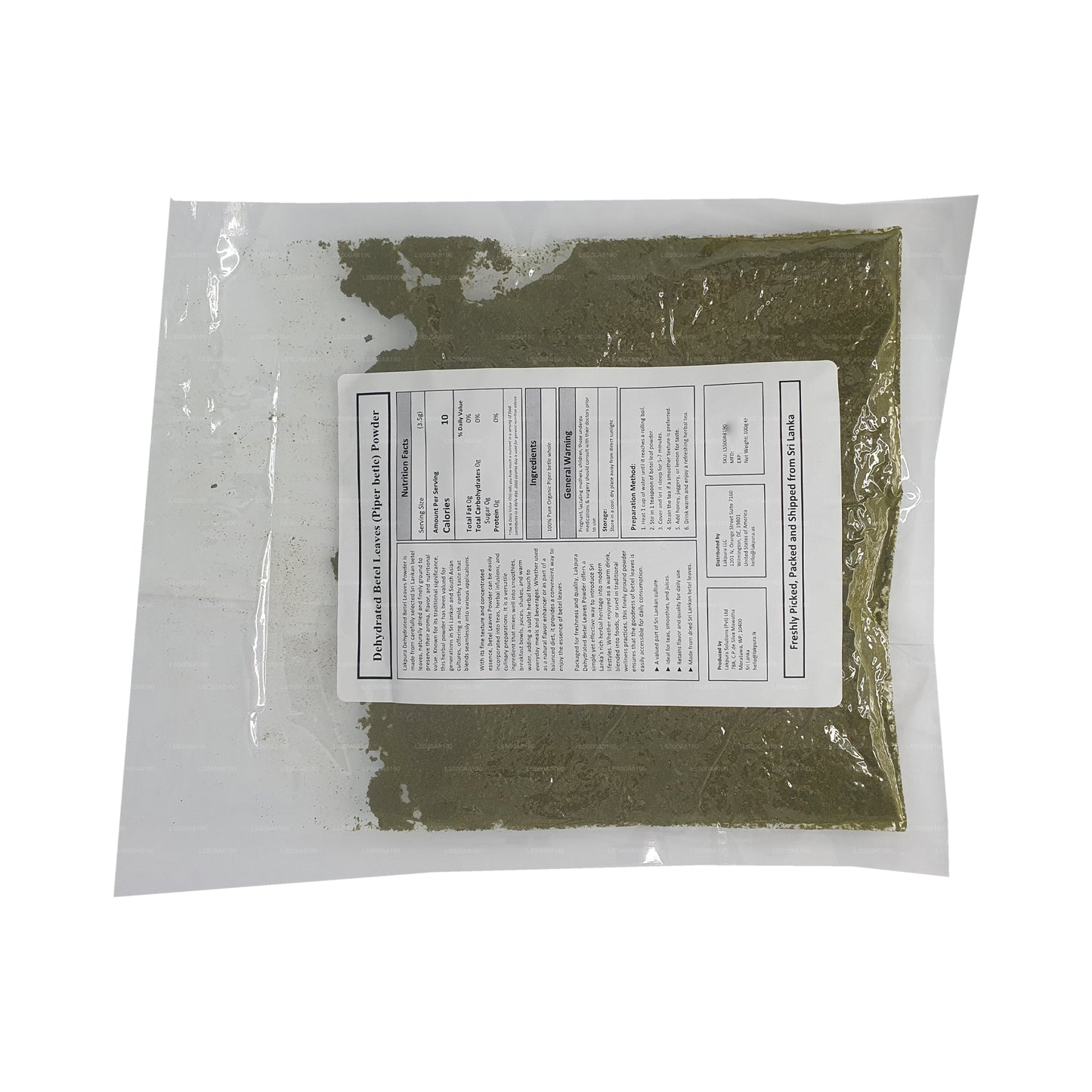 Lakpura Dehydrated Betel Leaves Powder (100g)