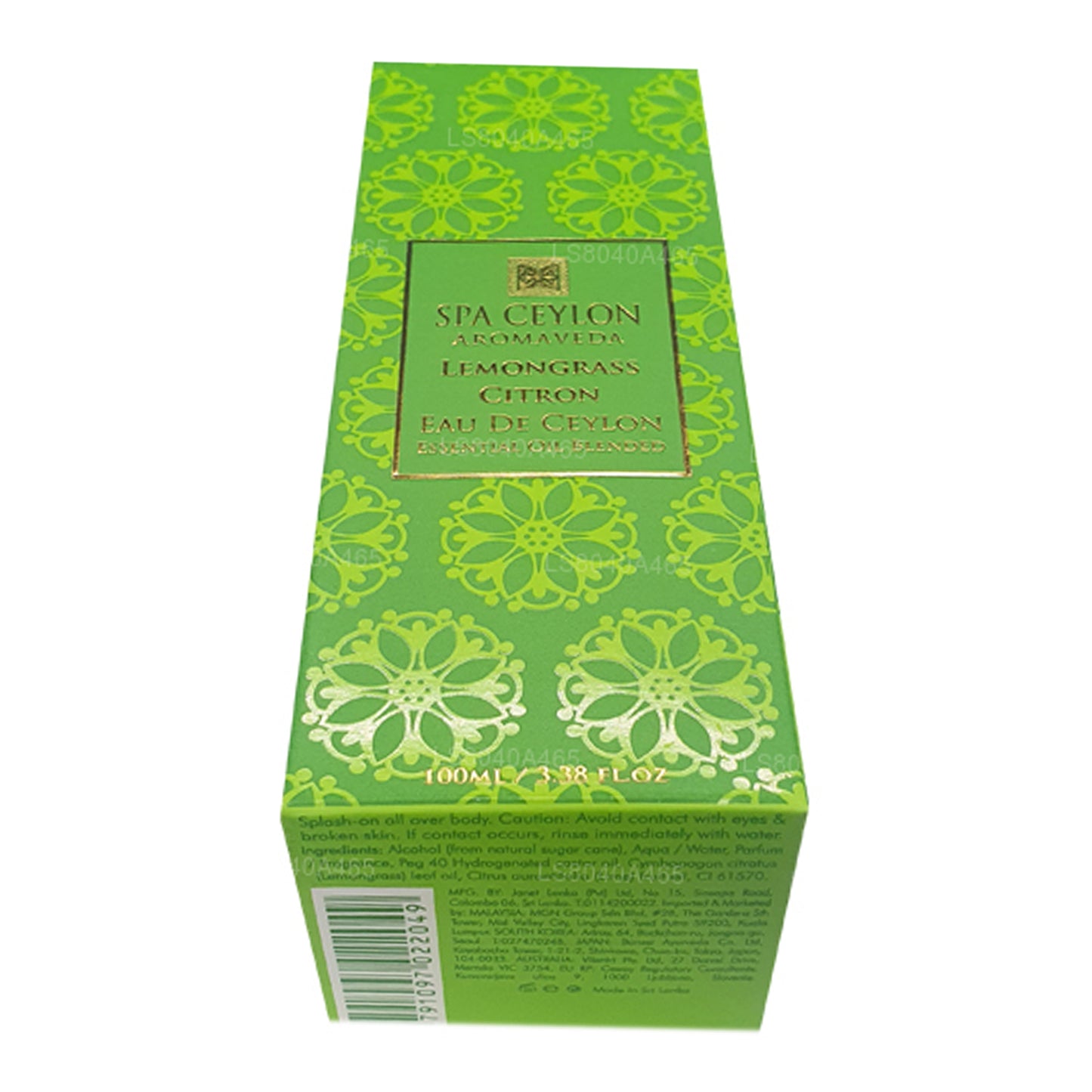 Spa Ceylon Lemongrass Citron Eau De Ceylon (100ml)