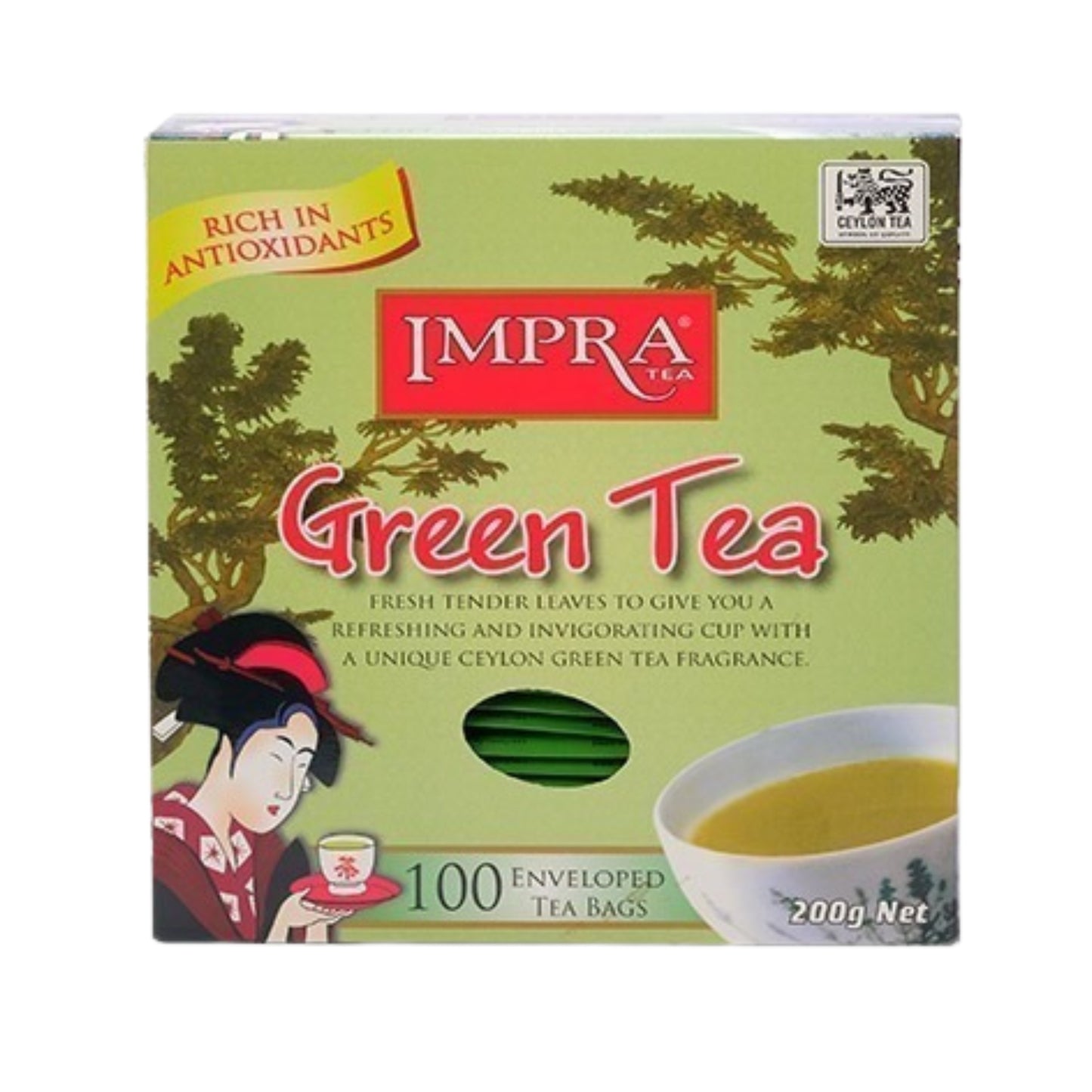 Impra Green Tea (200g) 100 Enveloped Tea Bags