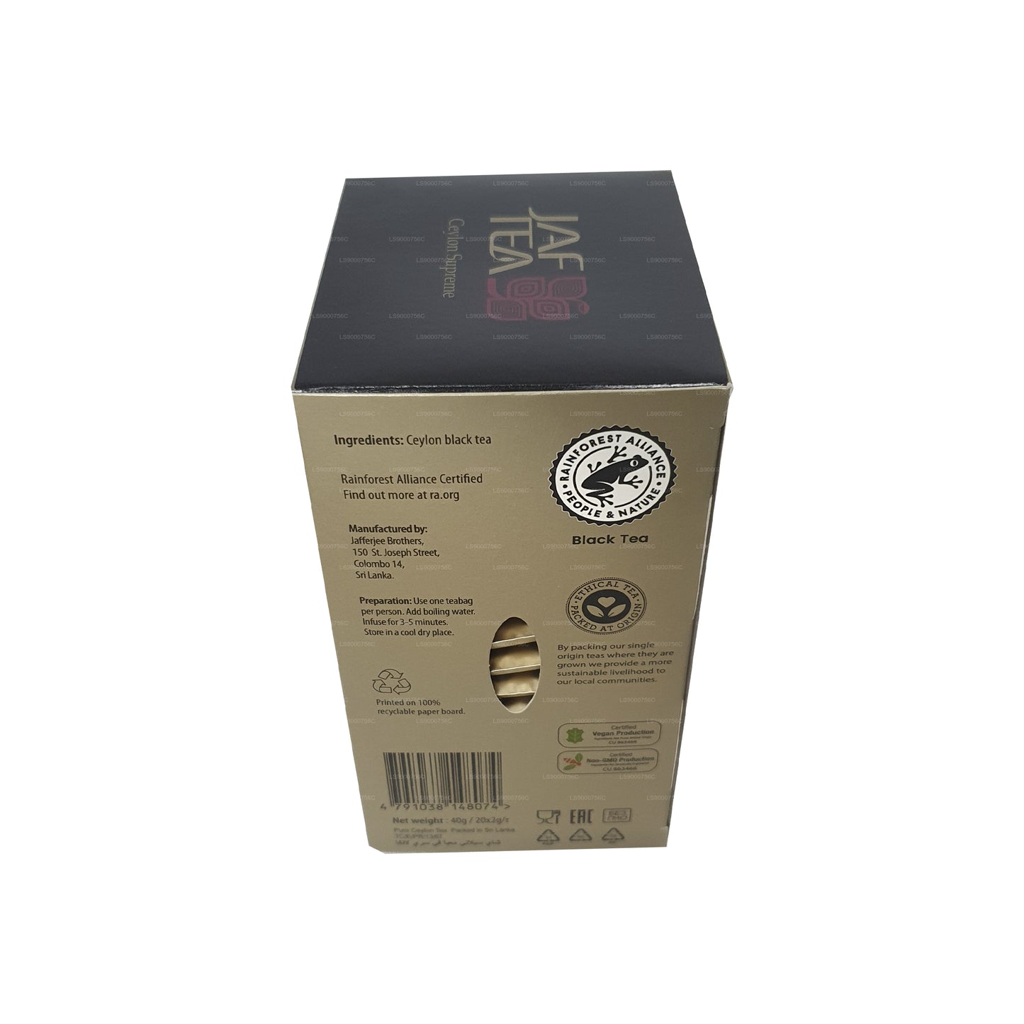 Jaf Tea Classic Gold Collection Ceylon Supreme Foil Envelop Tea Bag (40g)