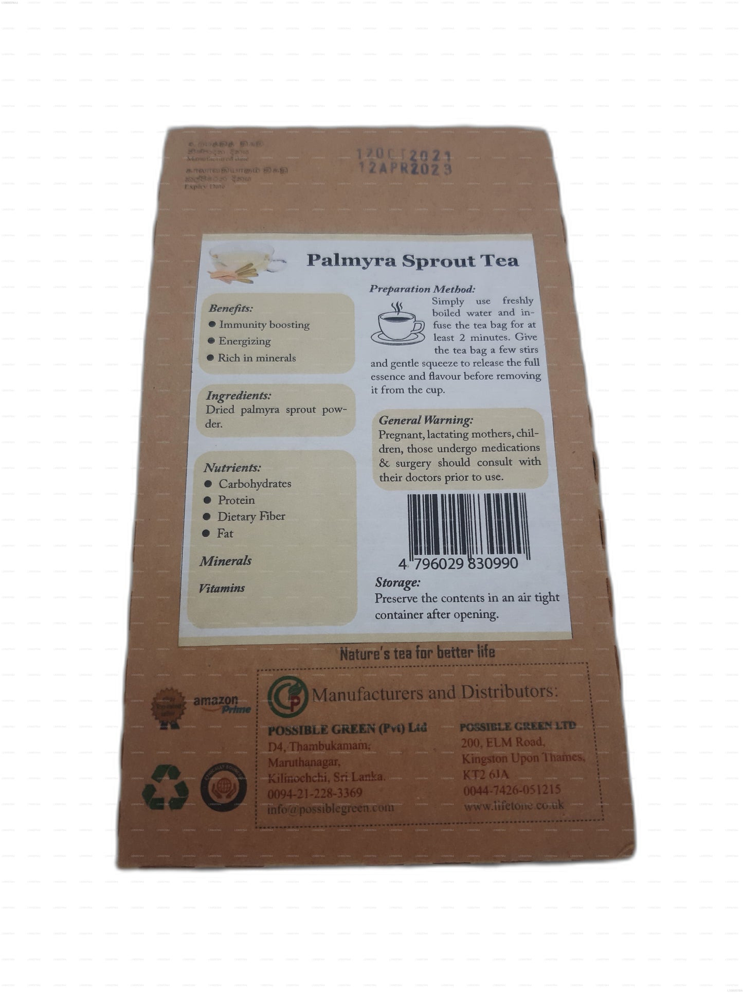 Lifetone Palm Sprouts Tea (40g) 20 Tea Bags