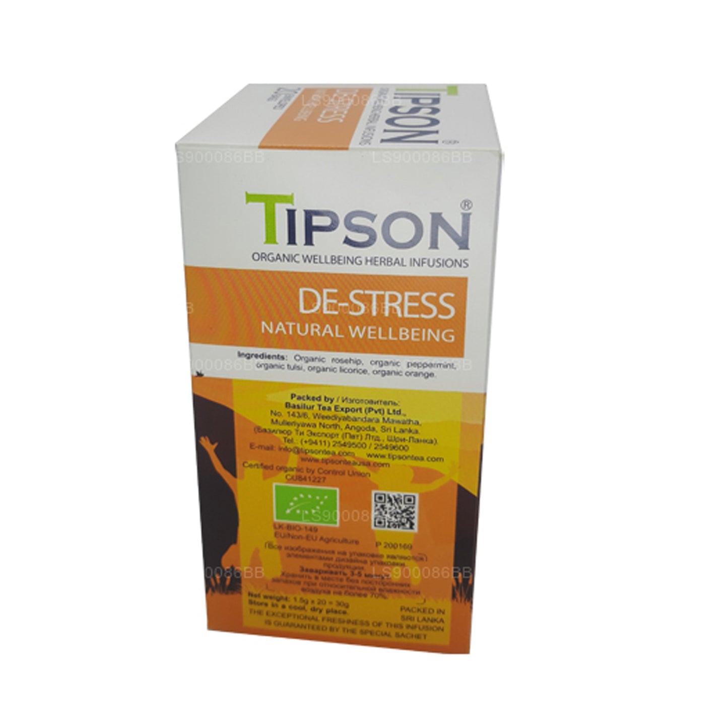 Tipson De-Stress Natural Wellbeing  (30g) 20 Enveloped Tea Bags