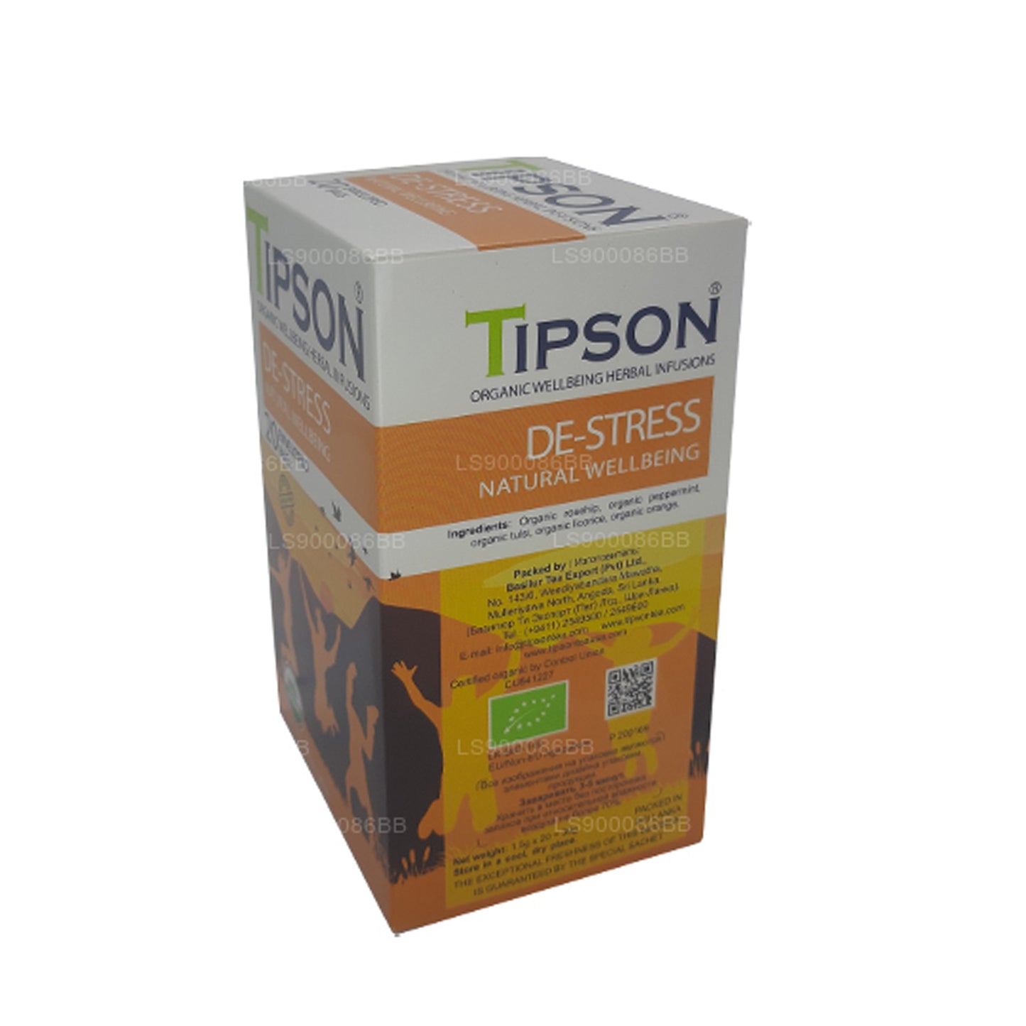 Tipson De-Stress Natural Wellbeing  (30g) 20 Enveloped Tea Bags