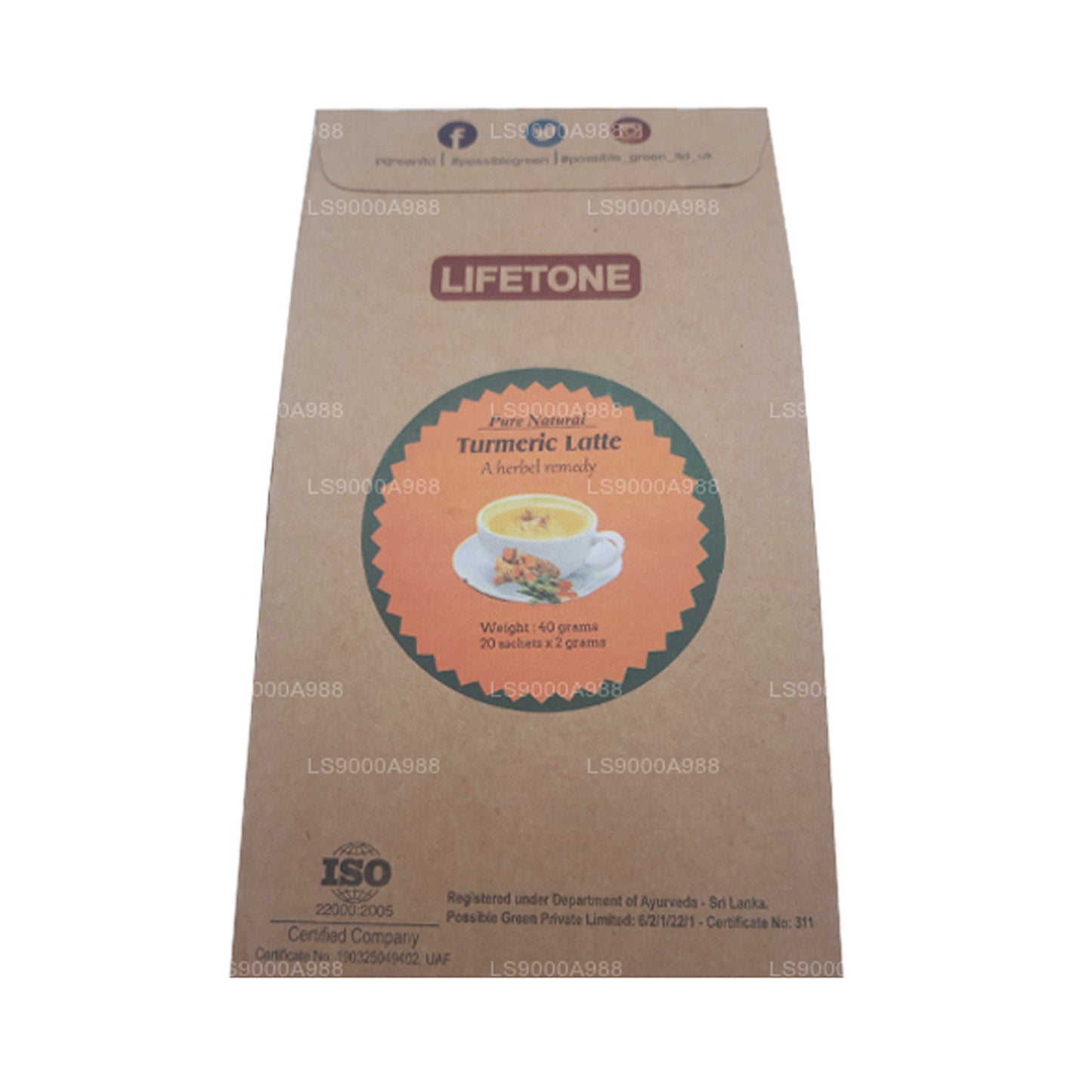 Lifetone Turmeric Latte (40g) 20 Tea bags