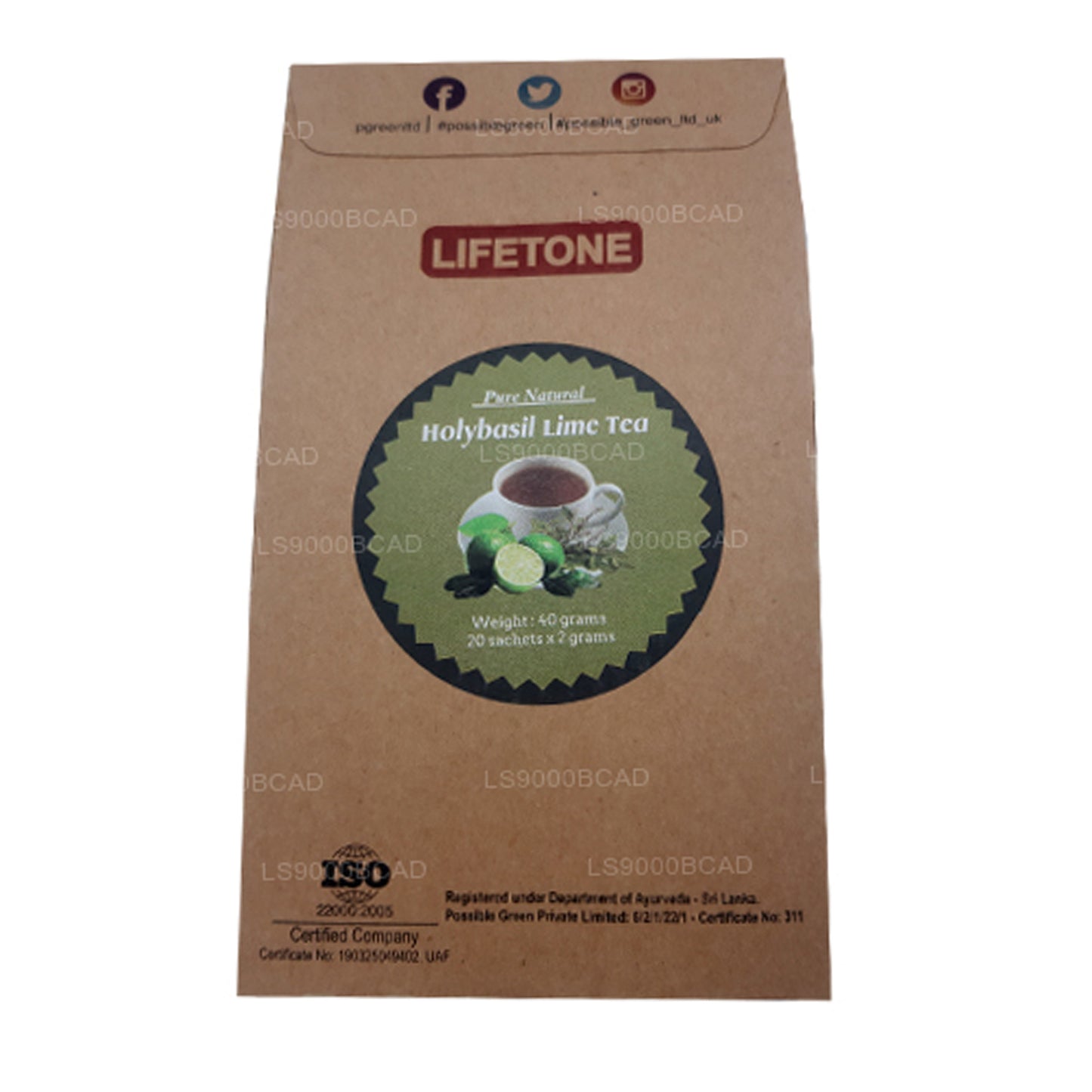 Lifetone Holy Basil Lime Tea (40g)