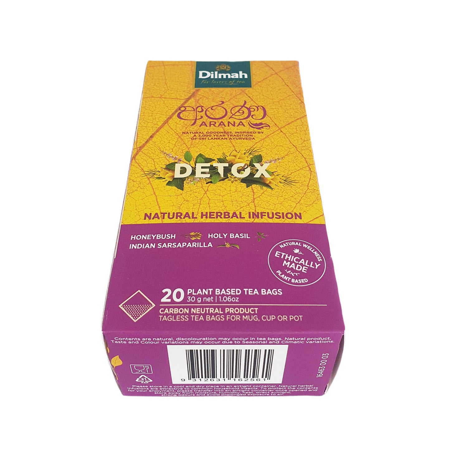 Dilmah Arana Detox Natural Herbal Infusion (20 Tagless Tea Bags)