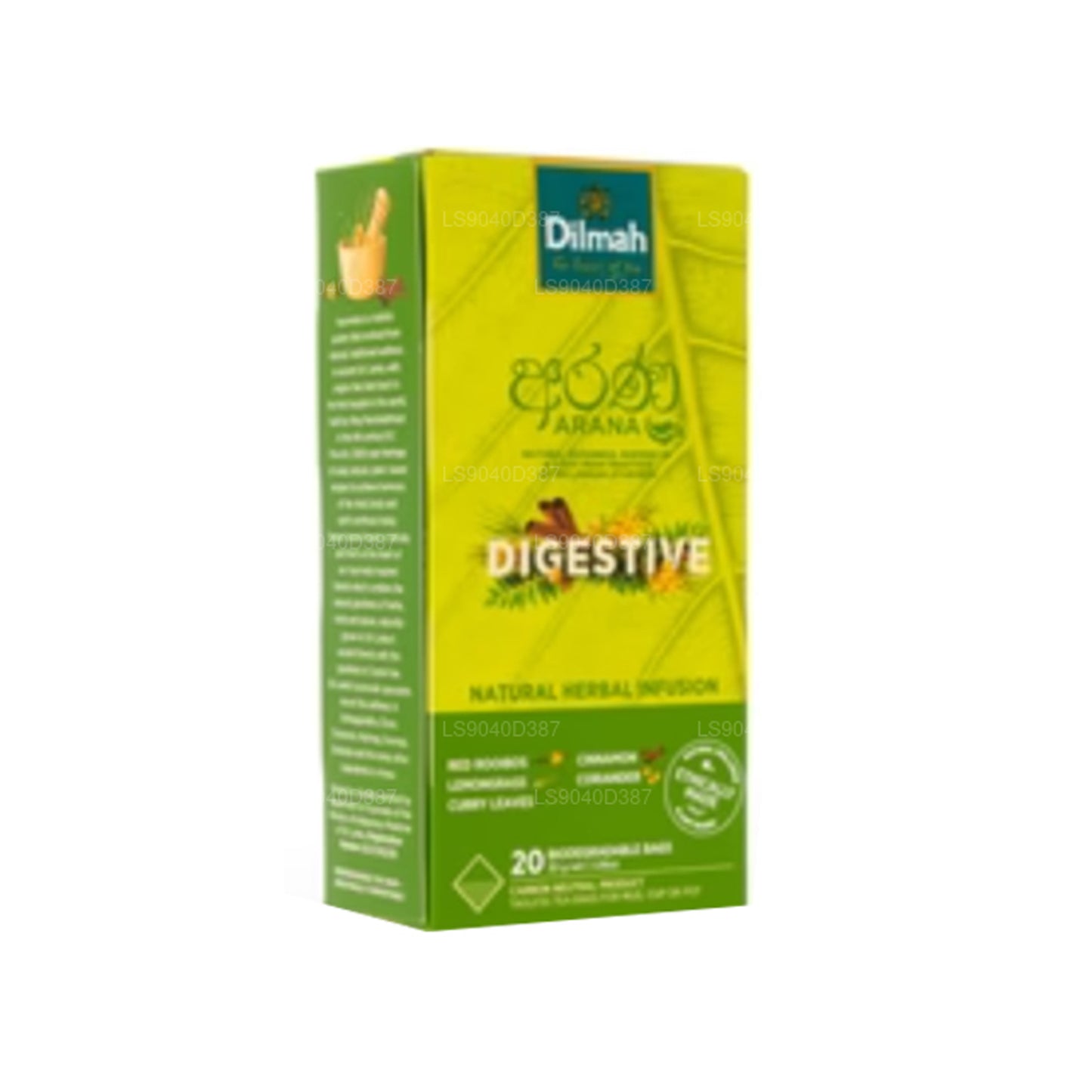Dilmah Arana Digestive Red Rooibos Natural Herbal Infusion (20 Tagless Tea Bags)