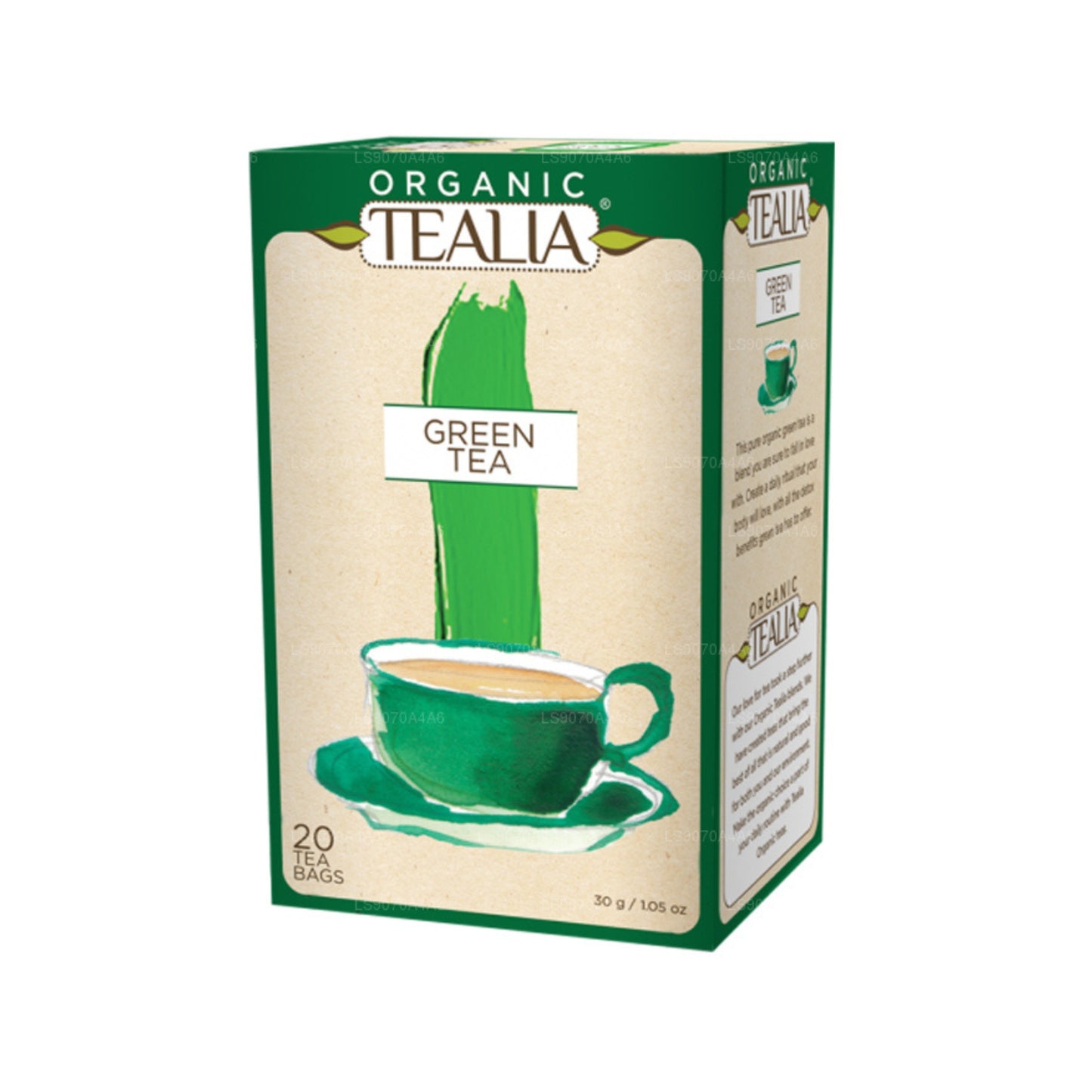Tealia Organic Green Tea (30g) 20 Envelope Tea Bags