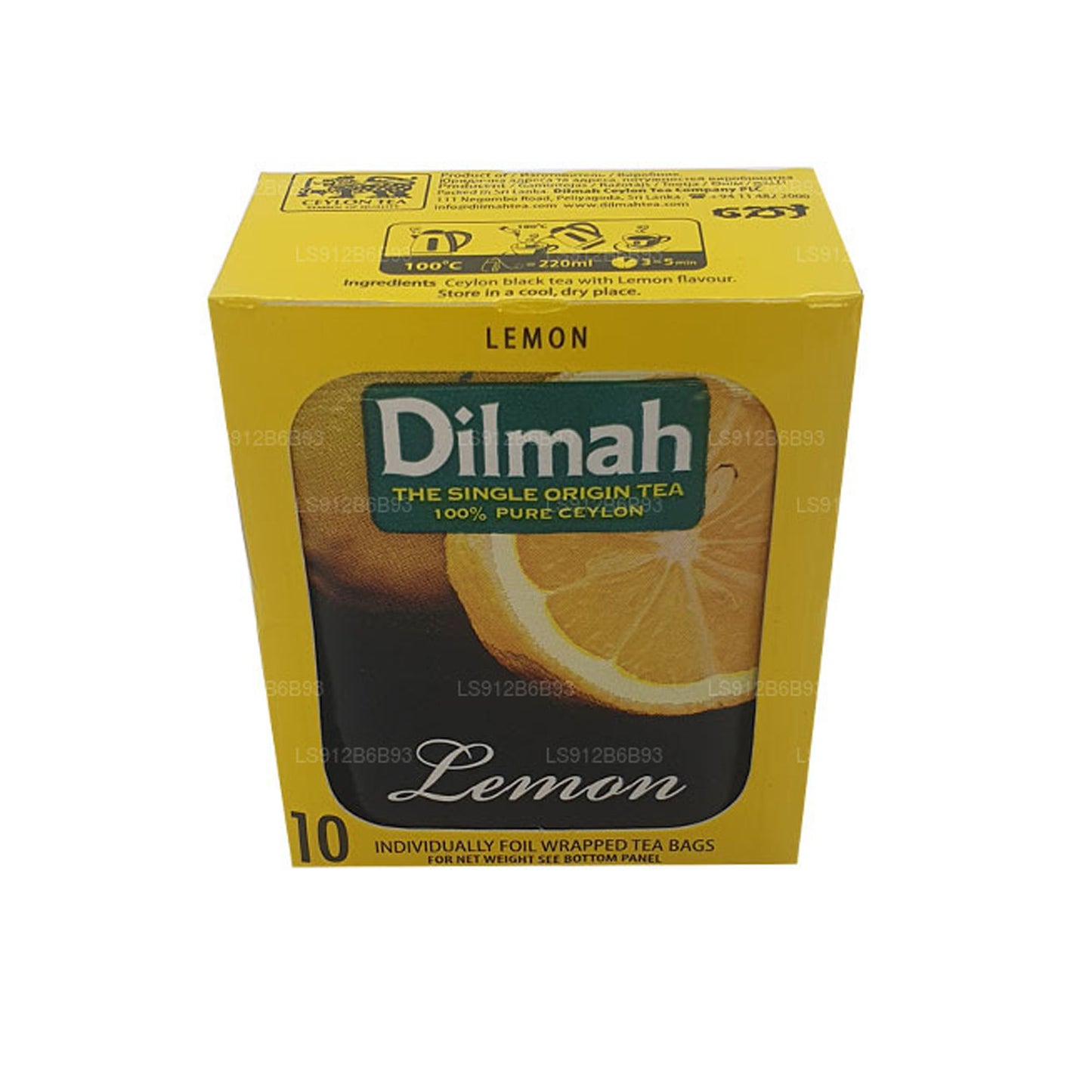 Dilmah Lemon Flavored Ceylon Black Tea (20g) 10 Tea Bags