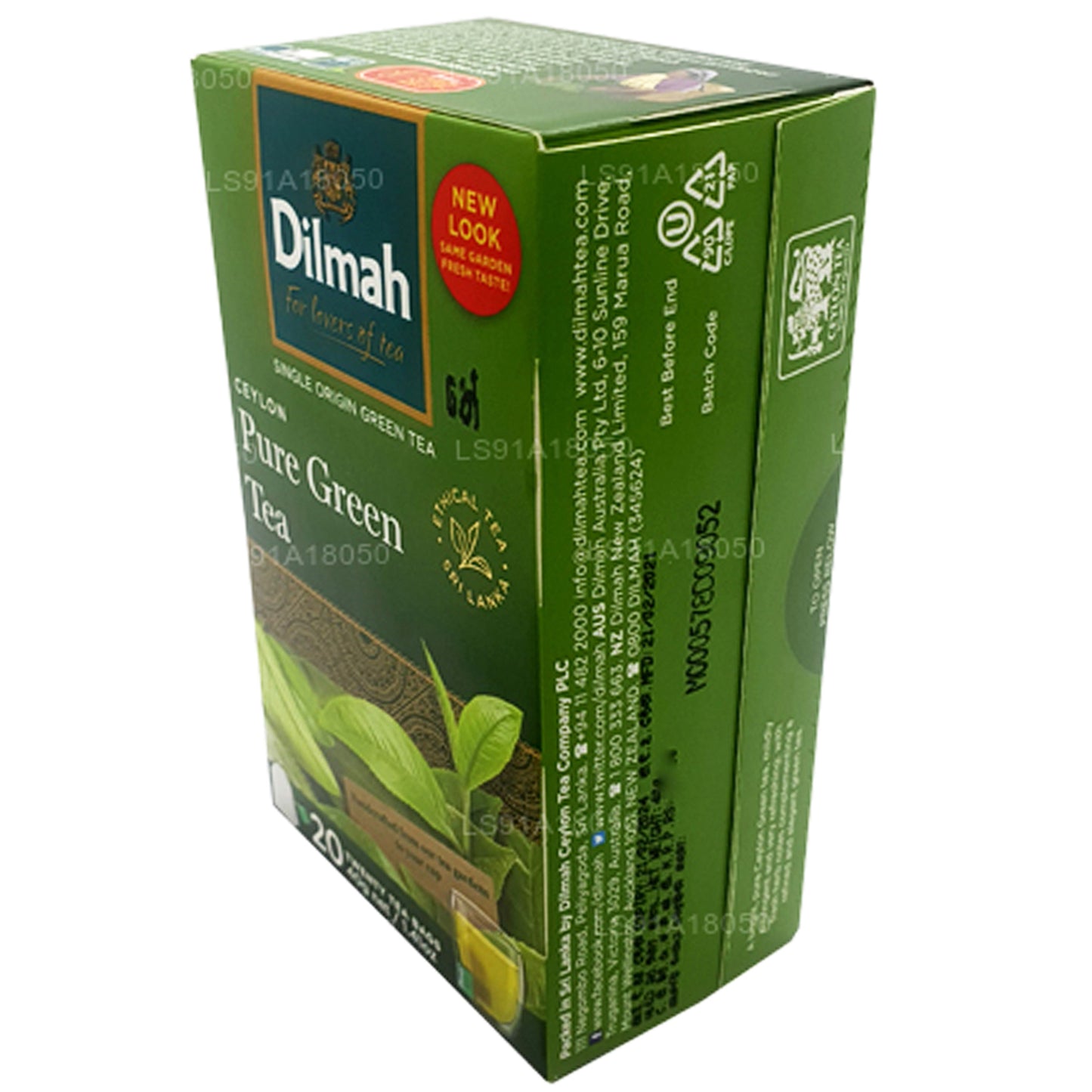 Dilmah Ceylon Pure Green Tea (40g) 20 Tea Bags