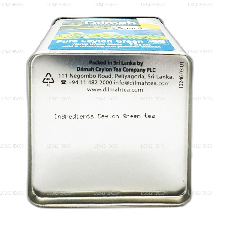 Dilmah Young Hyson Grade Loose Leaf Pure Ceylon Green Tea (75g) Caddy