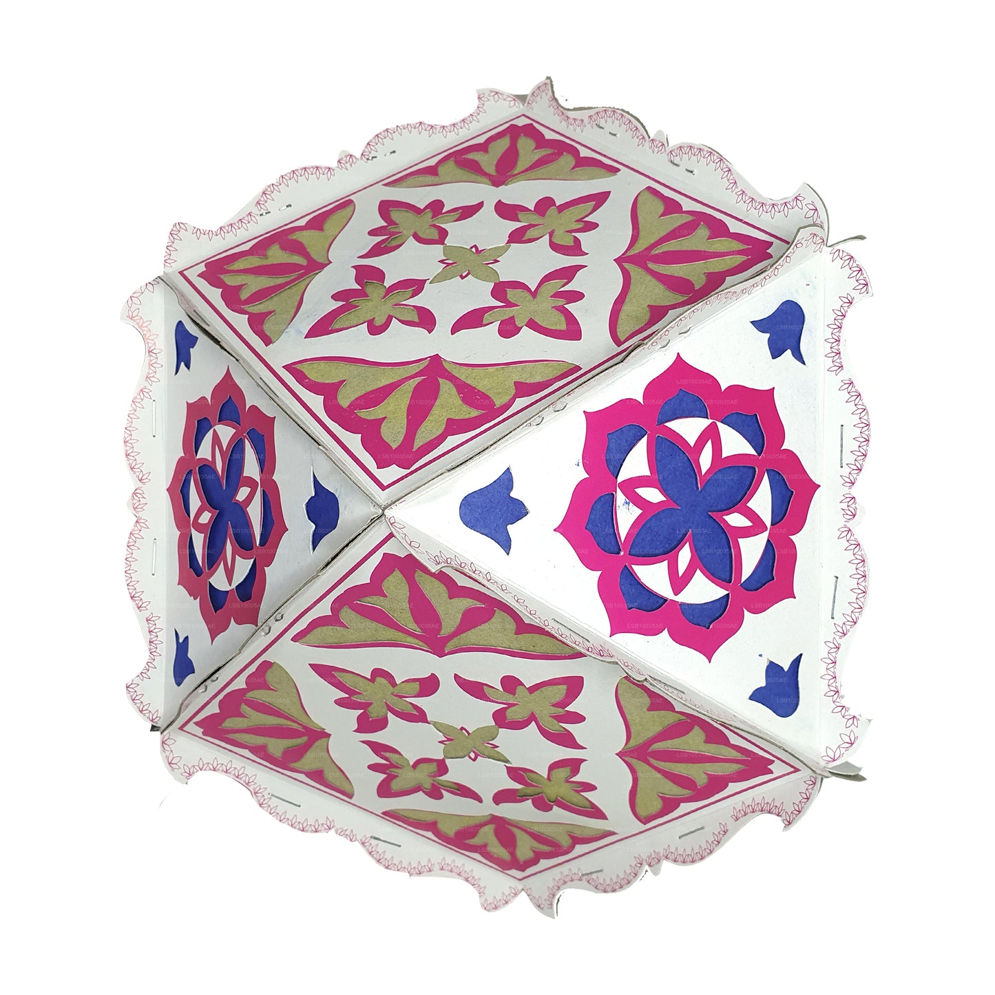 Lakpura Cardboard Vesak Lanterns (Atapattam Koodu) 3Pcs Pack