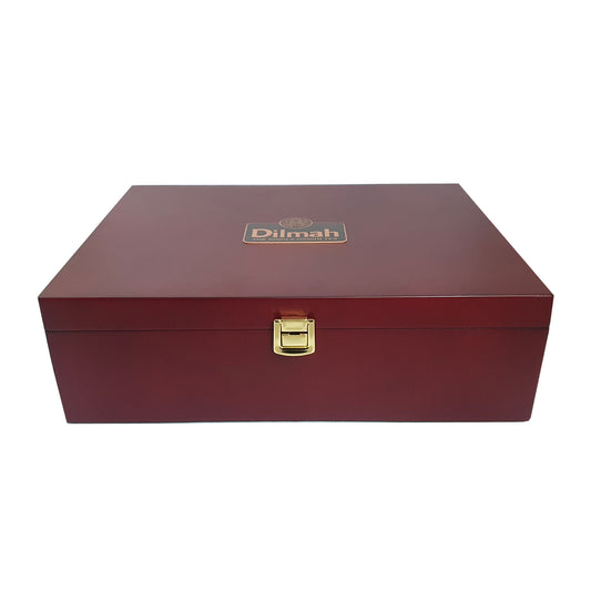 Dilmah Luxury Wooden Presenter Tea Display Chest with 120 Enveloped Teabags - Gourmet 12 Slot