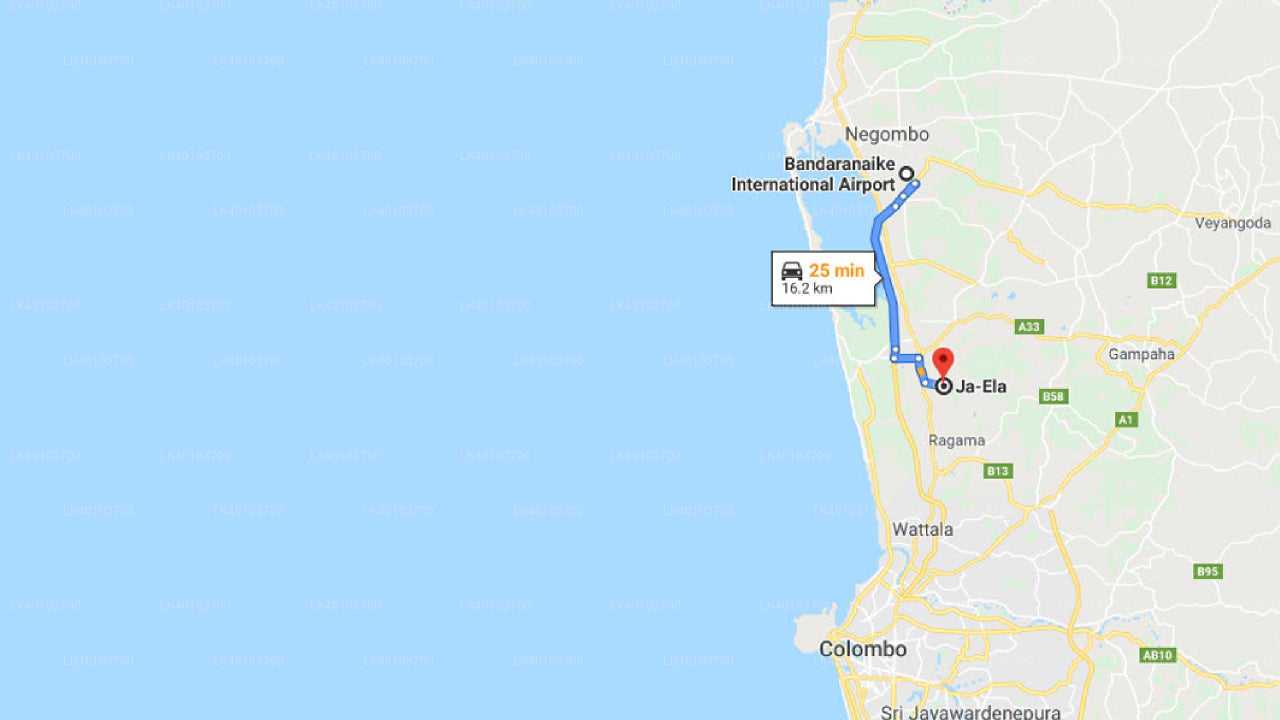 Colombo Airport (CMB) to Ja Ela City Private Transfer
