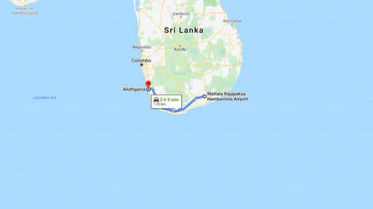 Mattala (HRI) Airport to Aluthgama City Private Transfer