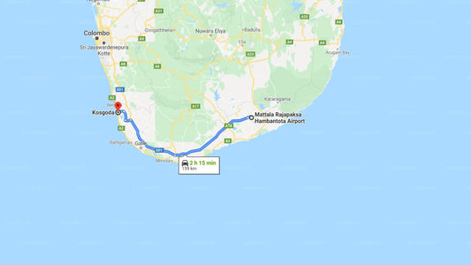 Mattala (HRI) Airport to Kosgoda City Private Transfer