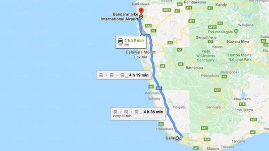 गैले शहर से कोलंबो हवाई अड्डा (CMB) निजी स्थानांतरण