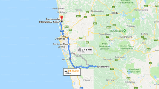 Kalawana City to Colombo Airport (CMB) Private Transfer